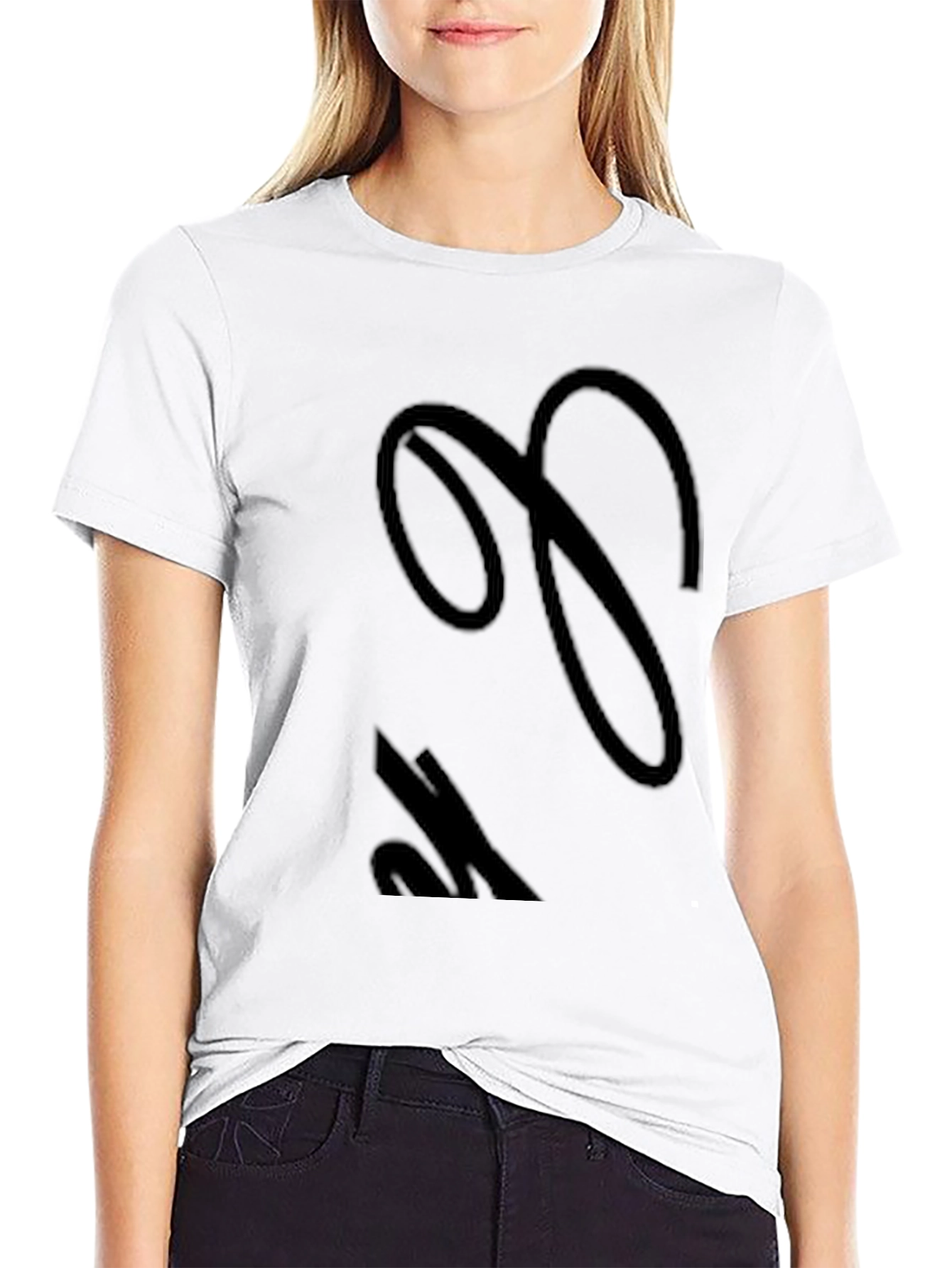 Black Elegant Black Script Tee - Stylish Casual Wear view 9