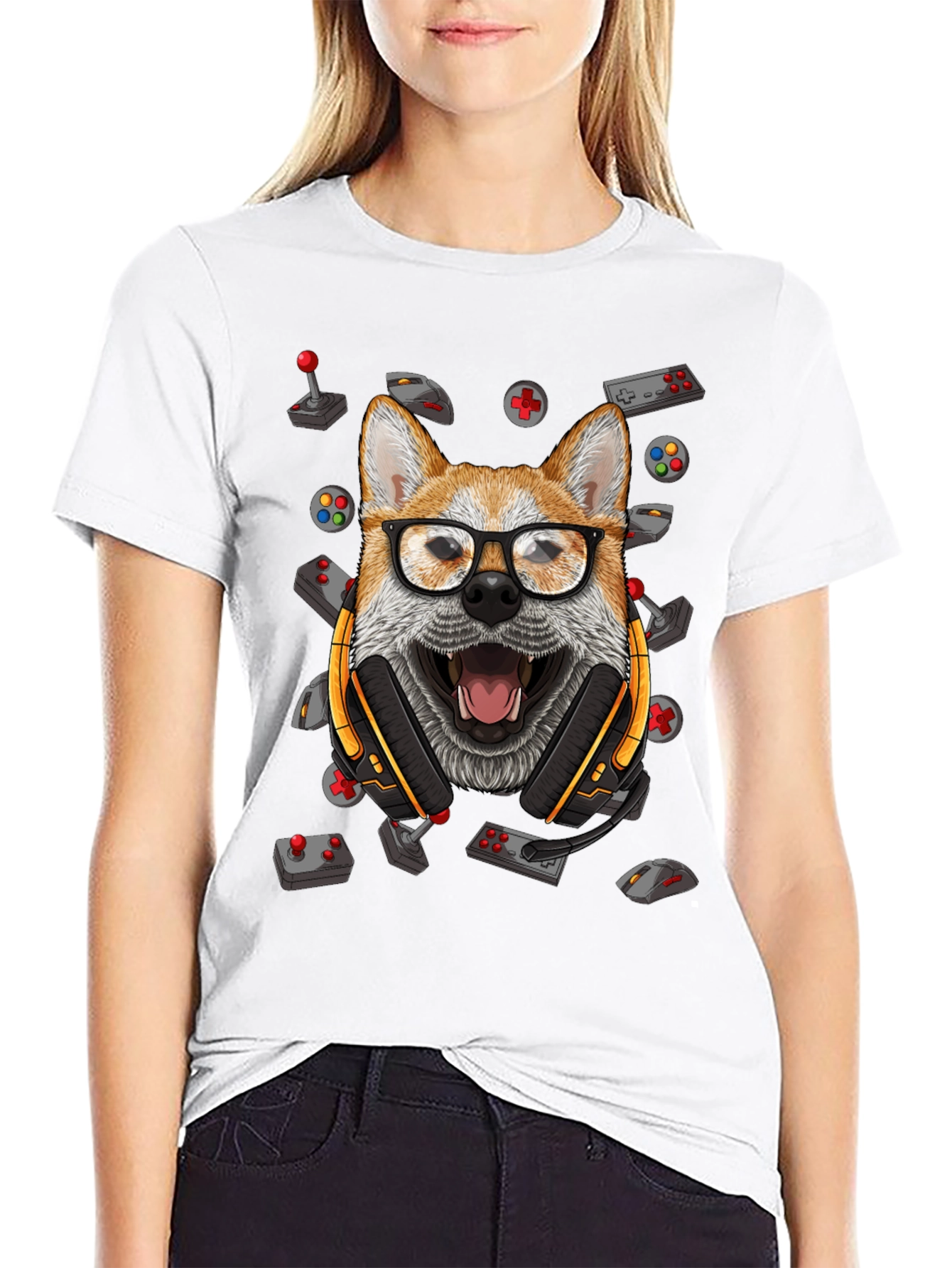 Black Gamer Dog T-Shirt - Playful Graphic Tee view 9
