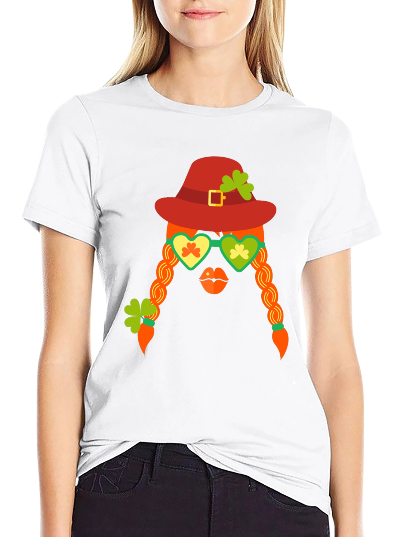 Black St. Patrick's Day Graphic Tee - Leprechaun Girl view 9