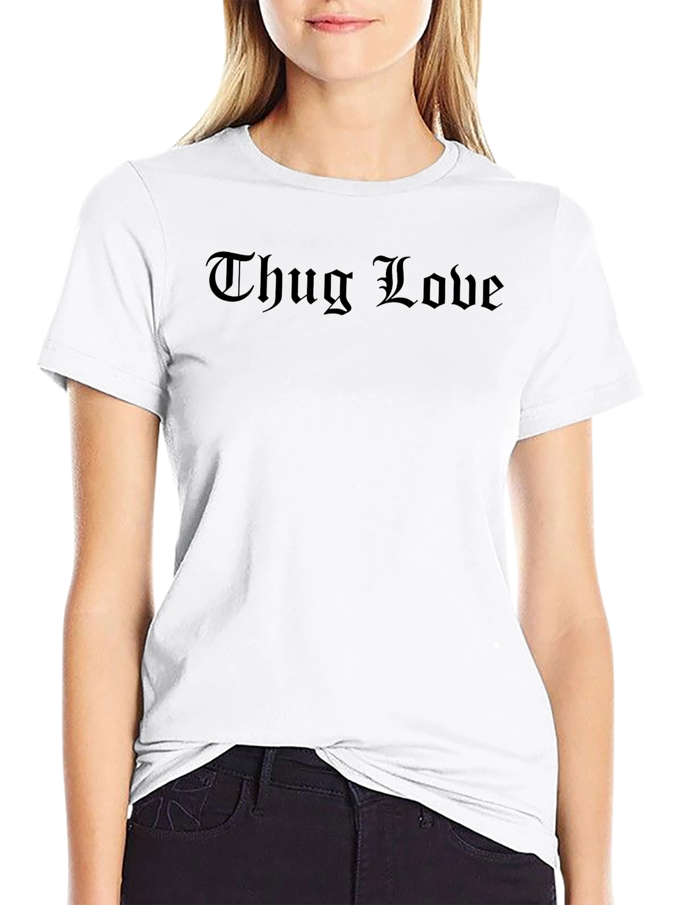 Black Thug Love Graphic Tee - Black view 9