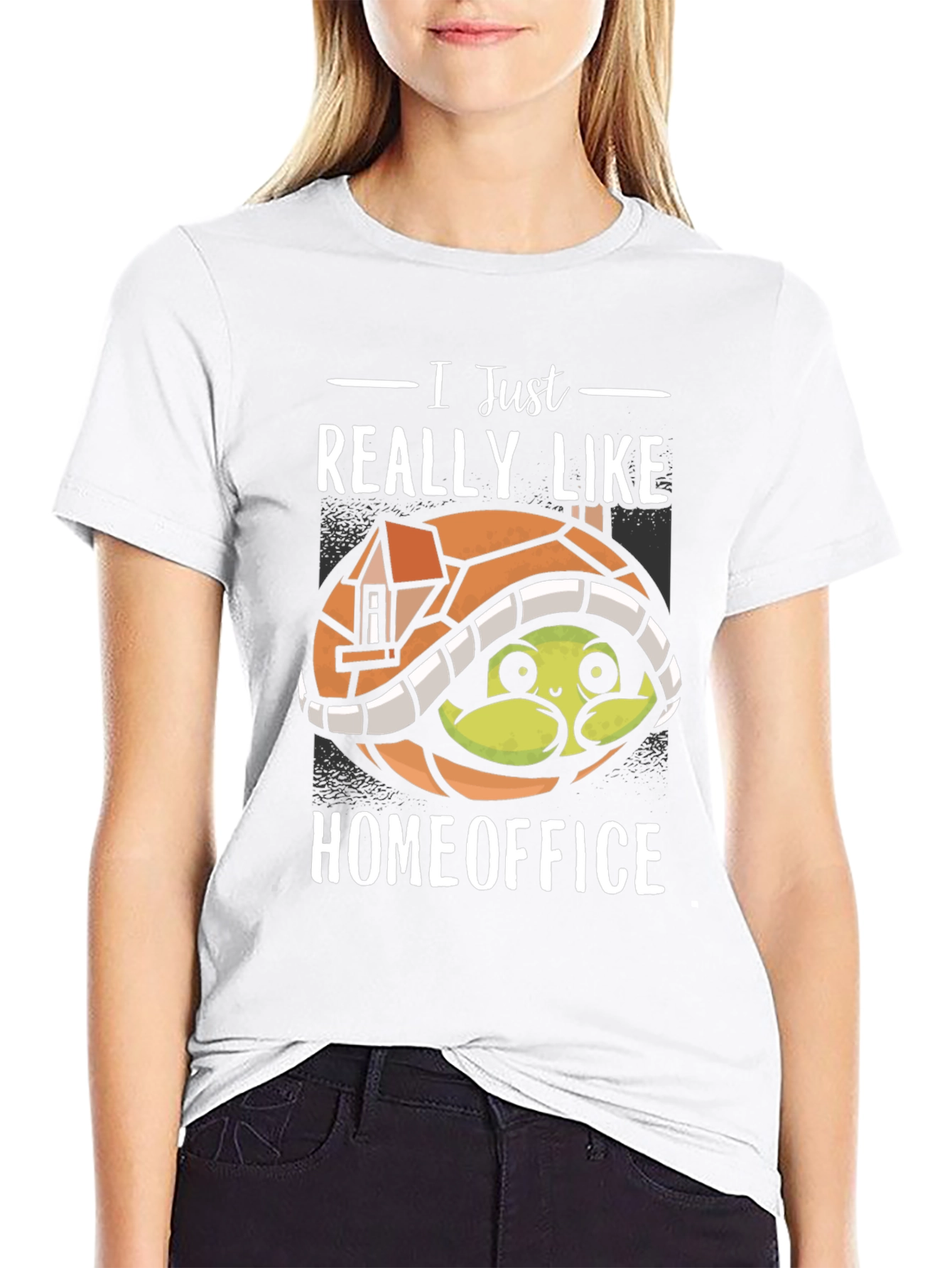Black Home Office Turtle T-Shirt - Work From Home Comfort view 9