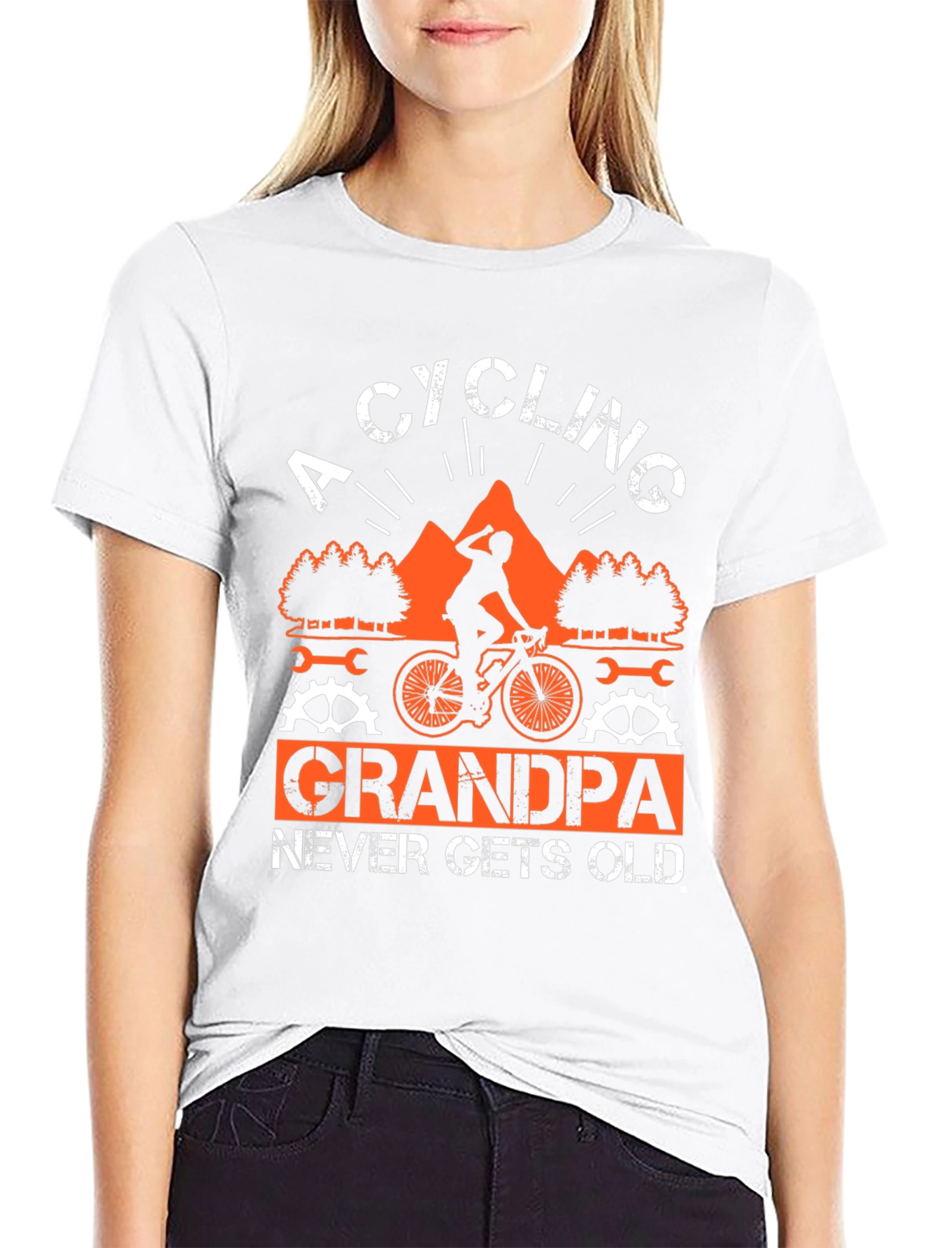 Black Cycling Grandpa T-Shirt - Never Gets Old view 9