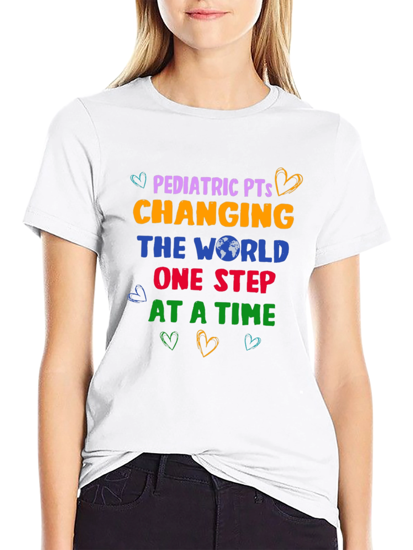 Black Pediatric PT Changing The World T-Shirt view 9