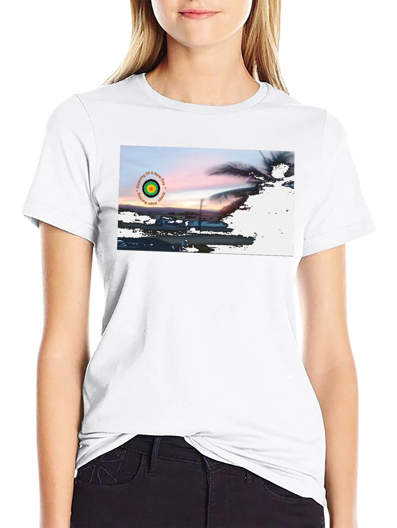 Black Sunrise Hope Burning T-Shirt view 9