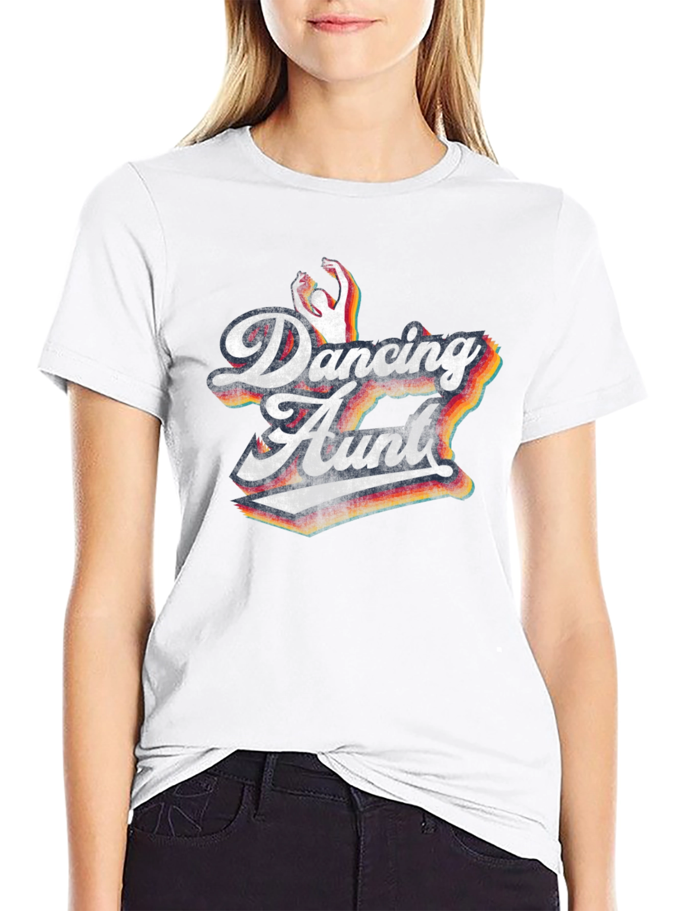 Black Dancing Aunt Retro T-Shirt view 9
