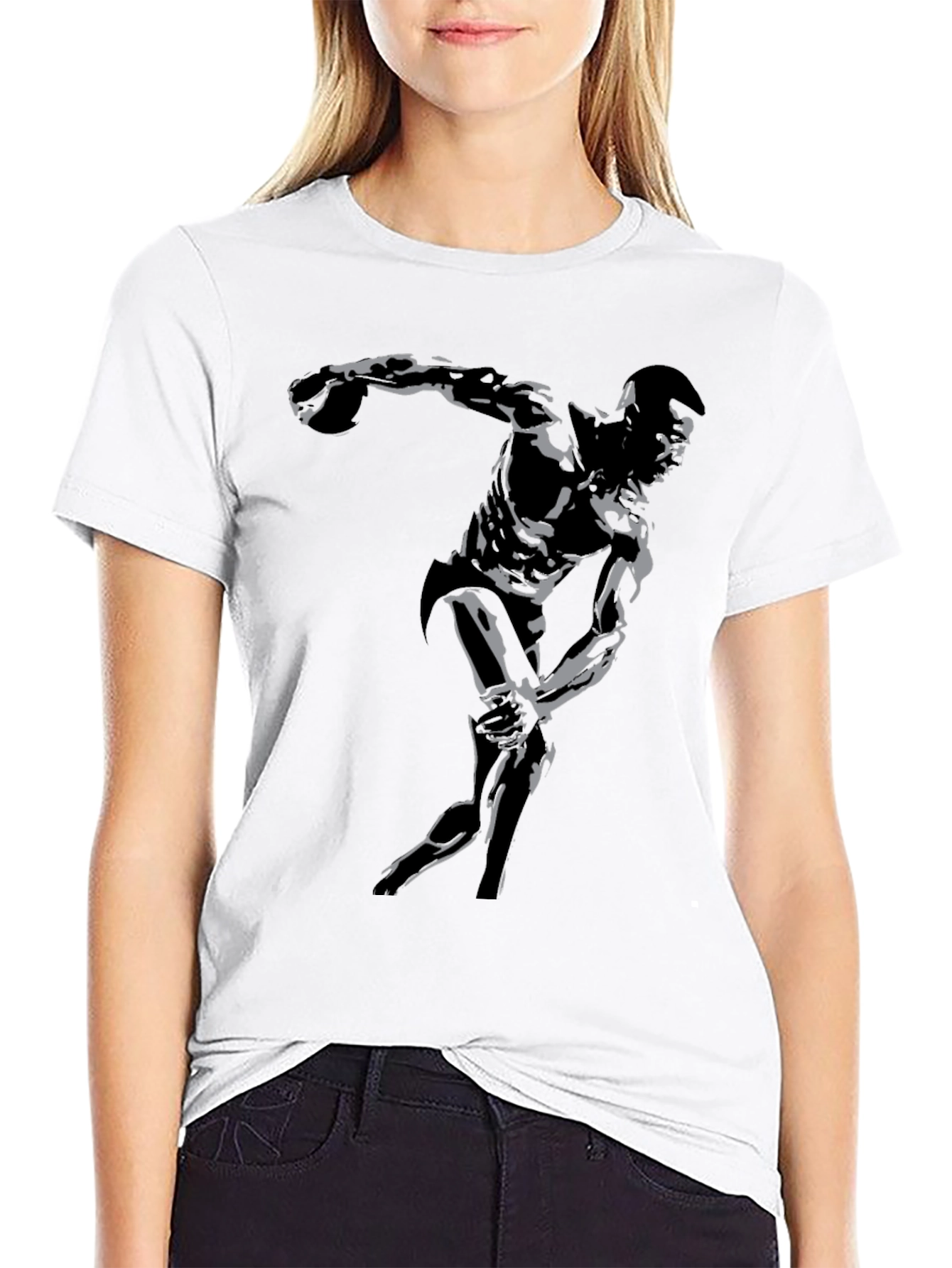 Black Athlete Graphic Tee - Black Cotton view 9