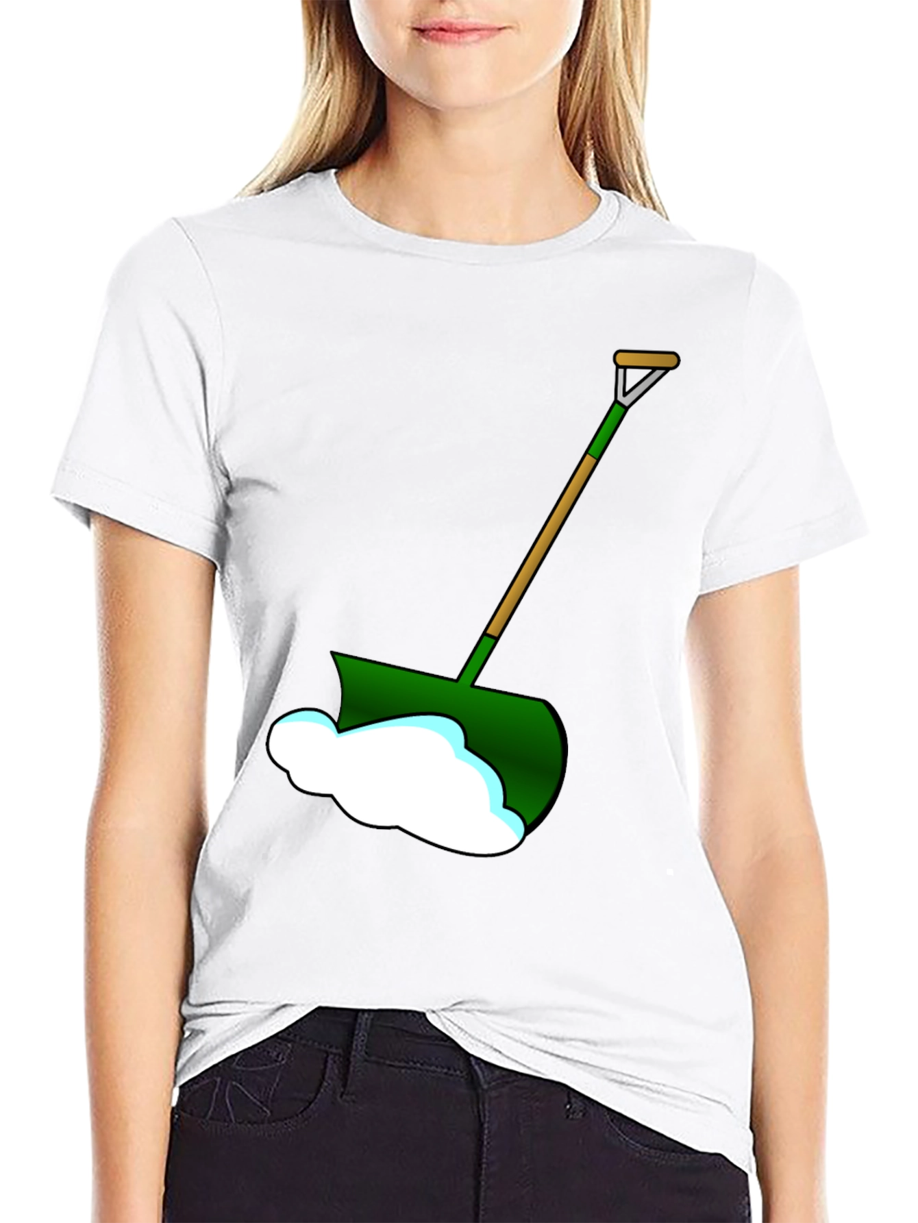 Black Snow Shovel Graphic T-Shirt - Winter Ready! view 9