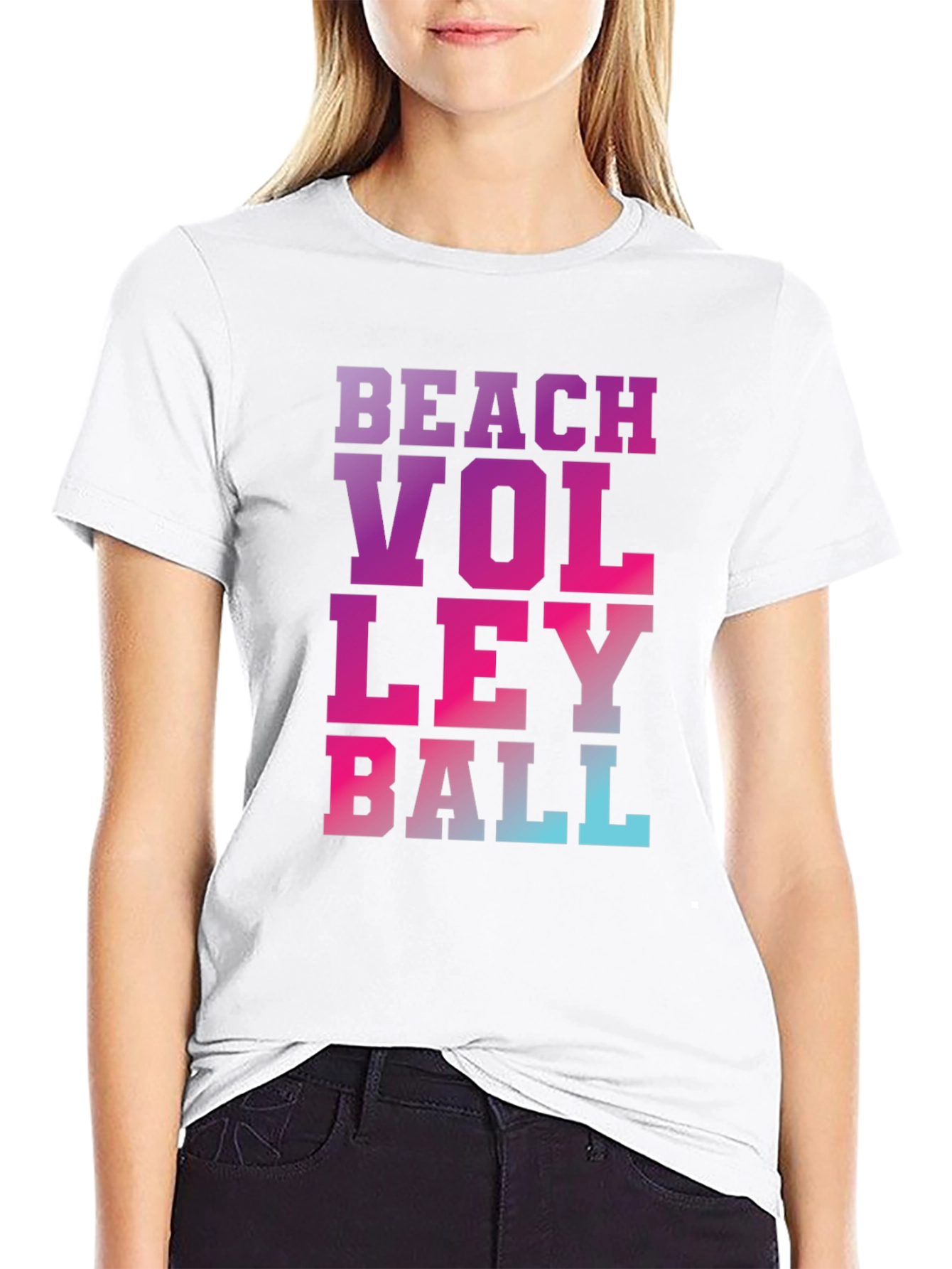 Black Beach Volleyball Graphic Tee view 9