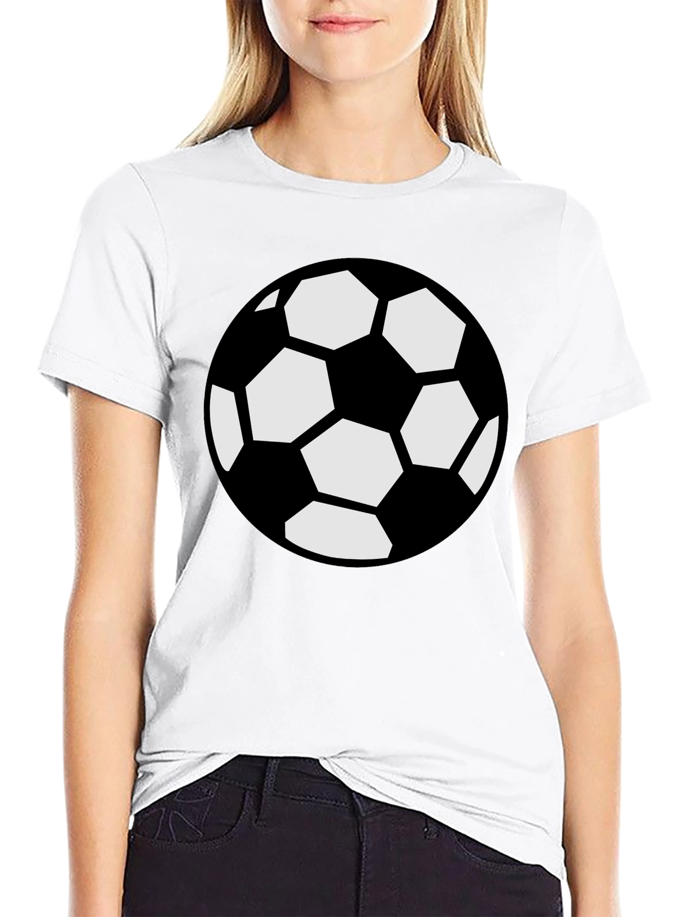Black Soccer Ball Graphic Black T-Shirt view 9