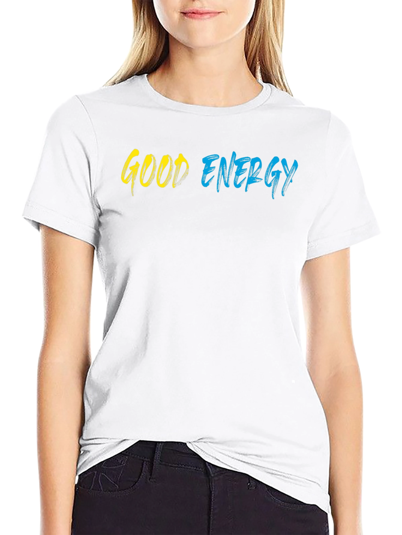 Black Good Energy Graphic Tee - Stylish Black T-Shirt view 9