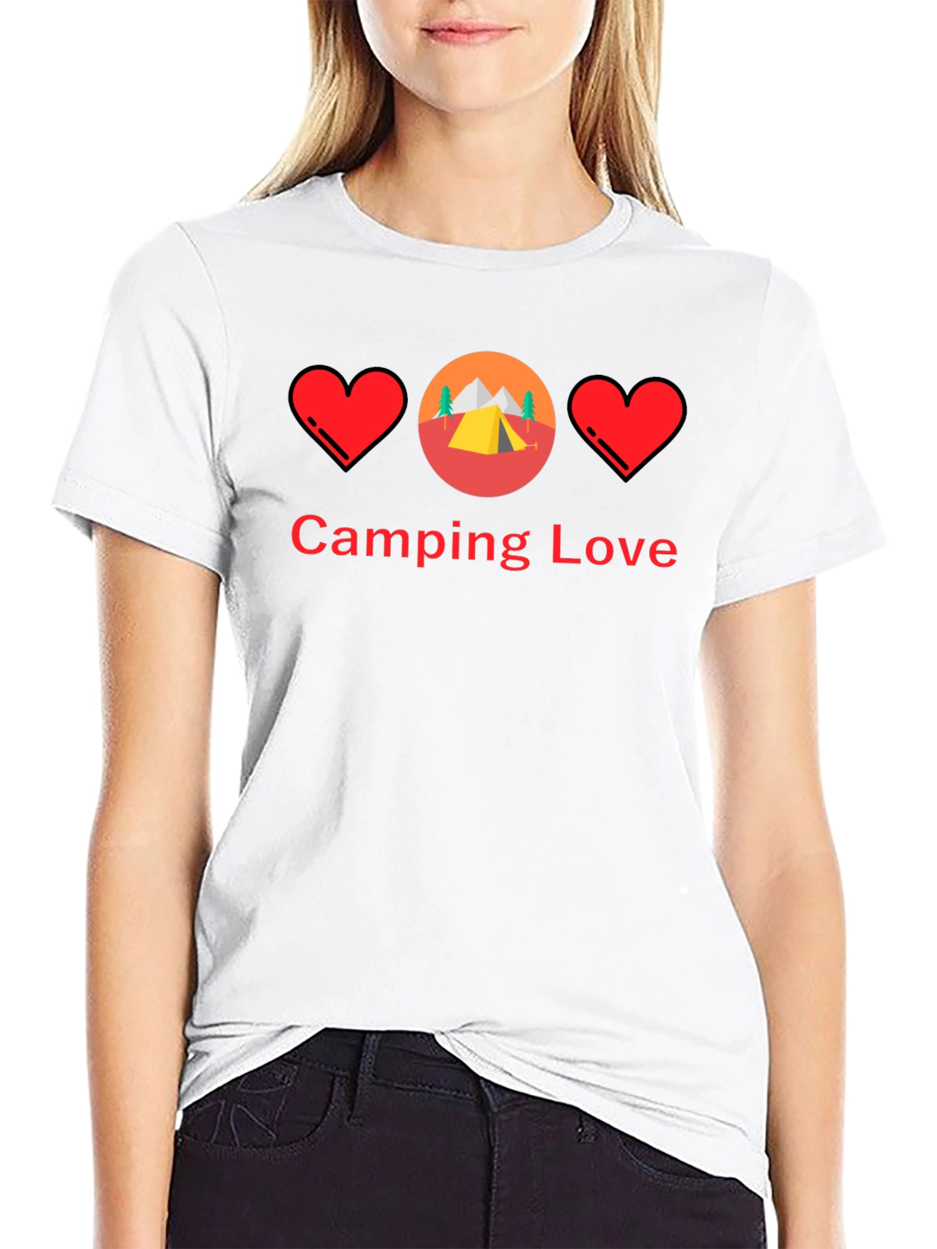Black Camping Love Graphic Tee - Black Unisex Shirt view 9