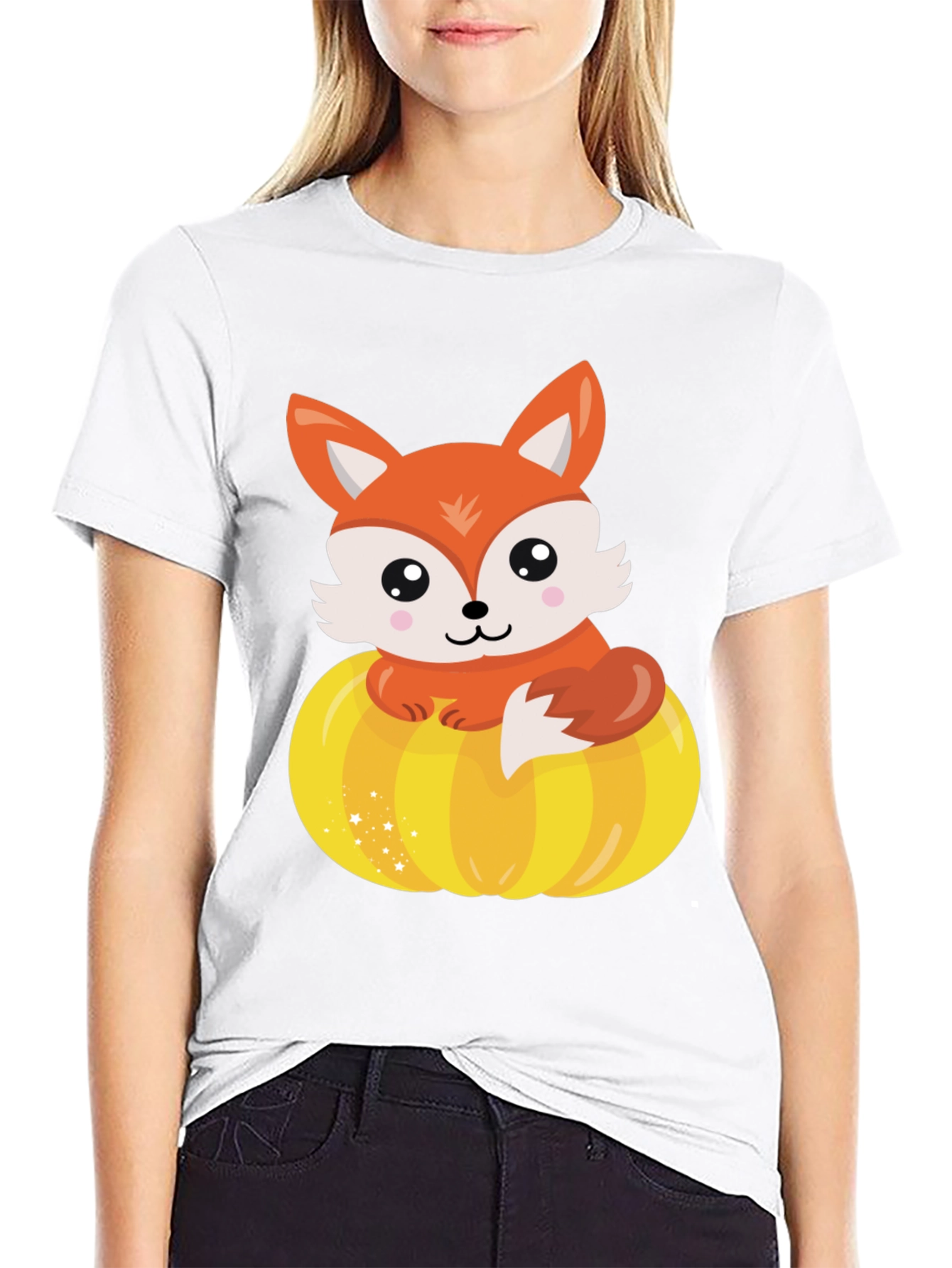 Black Fox and Pumpkin Graphic Tee view 9
