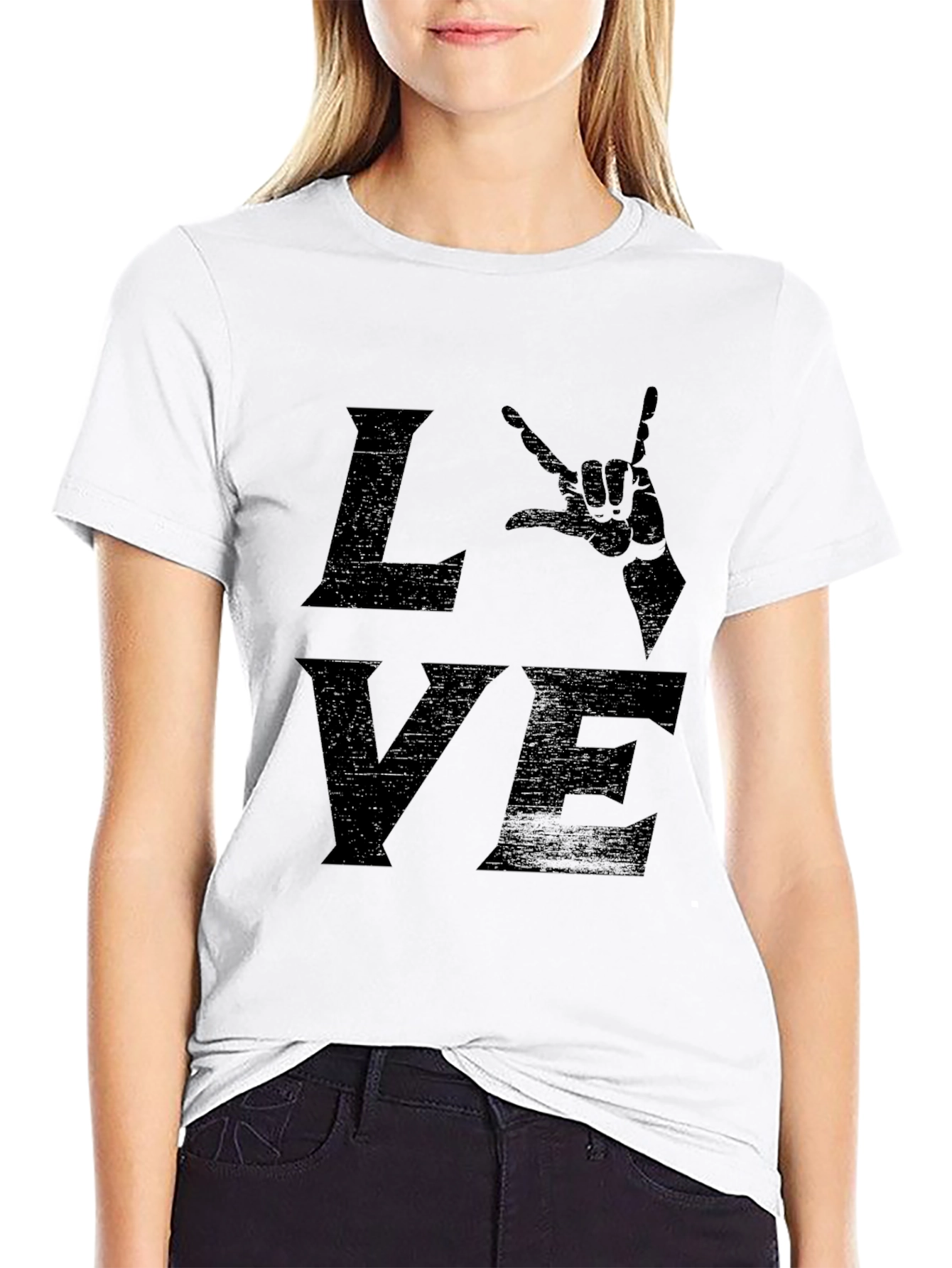 Black Rock On Love Graphic Tee - Black Crewneck view 9