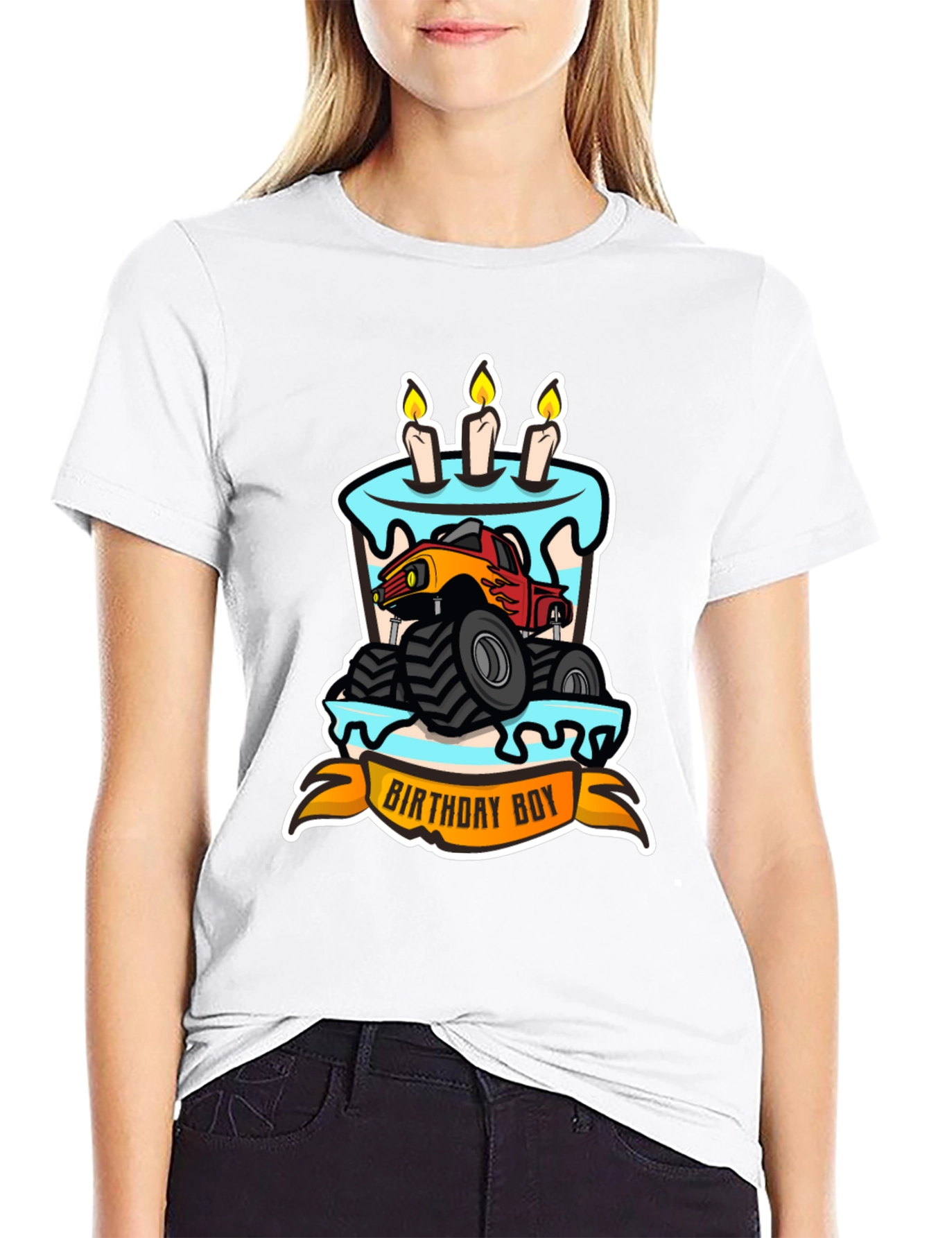Black Birthday Boy Monster Truck T-Shirt view 9