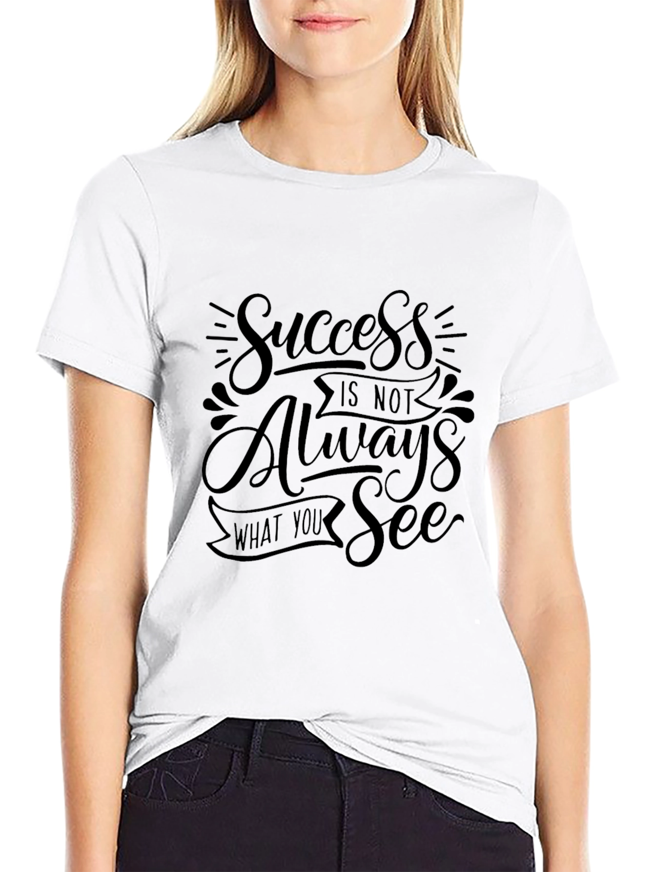 Black Motivational Graphic Tee - Success Is Not Always What You See view 9