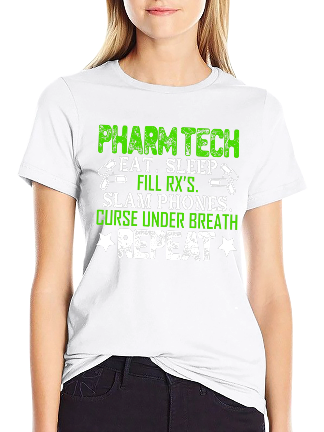 Black Pharm Tech Eat Sleep T-Shirt view 9