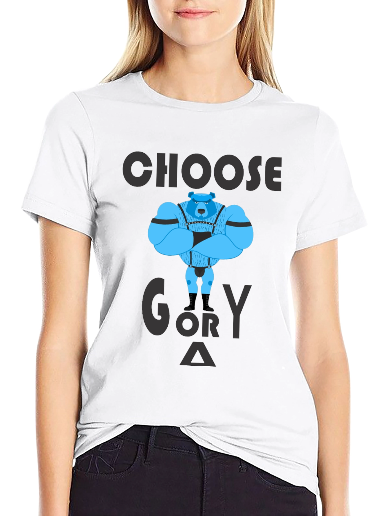 Black Choose Glory T-Shirt - Bear Graphic Tee view 9