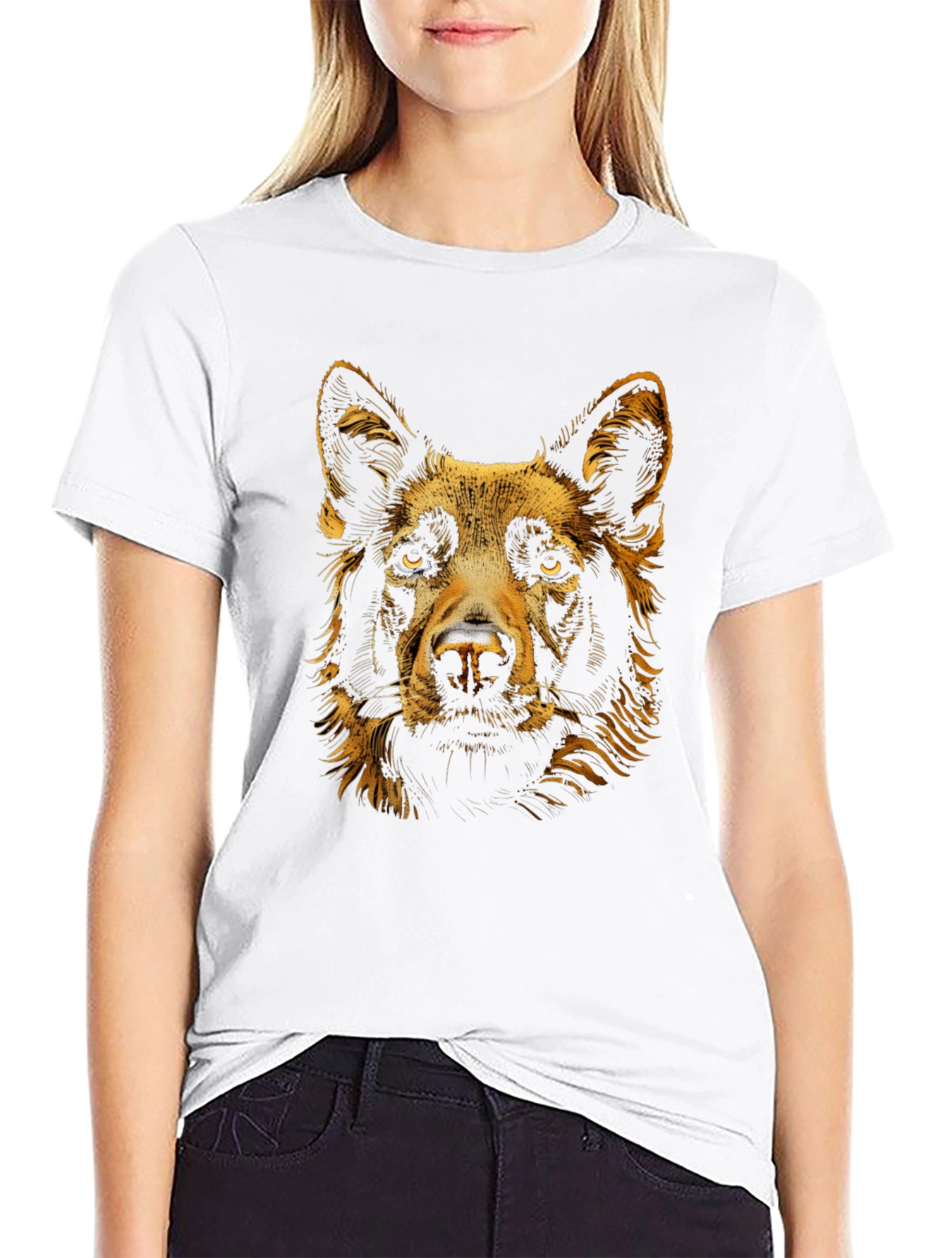 Black Dog Portrait Graphic Tee - Soft Cotton Blend view 9