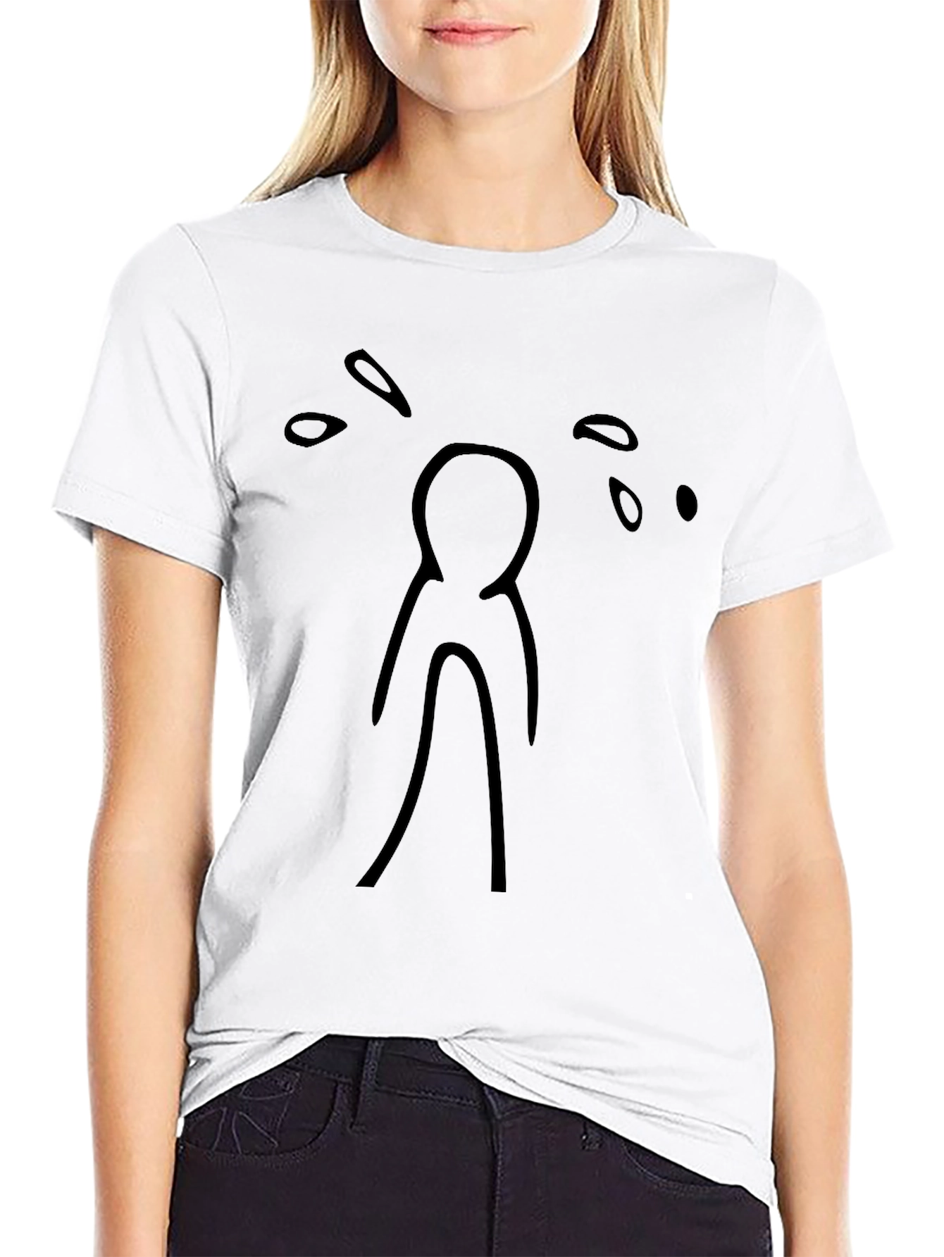 Black Distressed Stick Figure Graphic Tee view 9