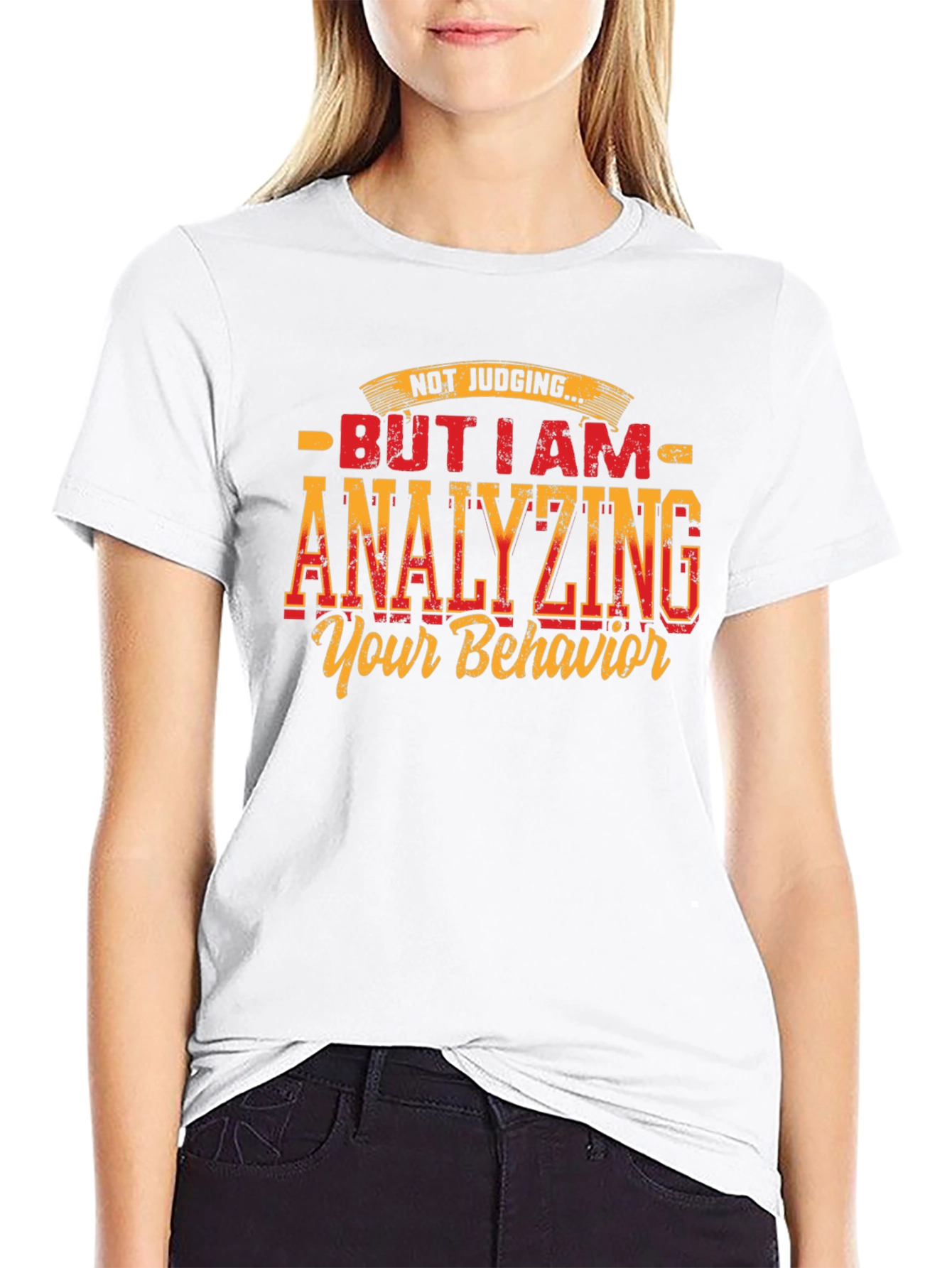 Black Analyzing Behavior Graphic Tee - Humorous Design view 9