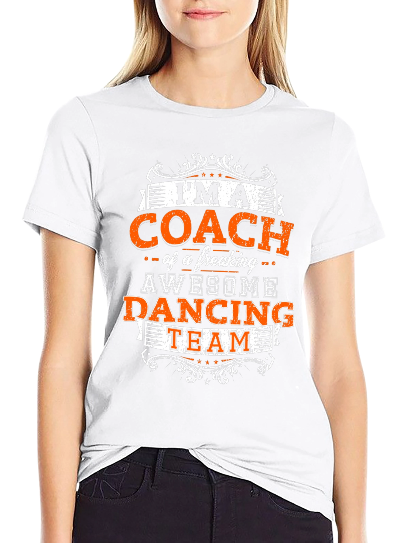 Black Awesome Coach Dancing Team T-Shirt view 9