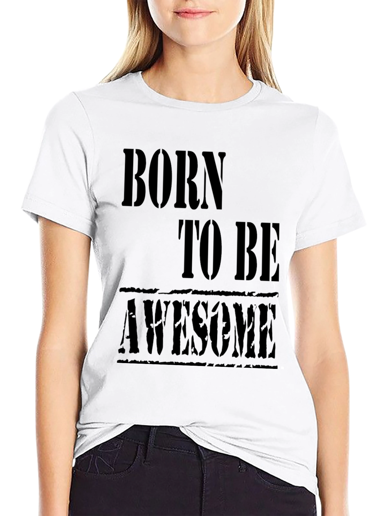 Black Born to be Awesome Black T-Shirt view 9