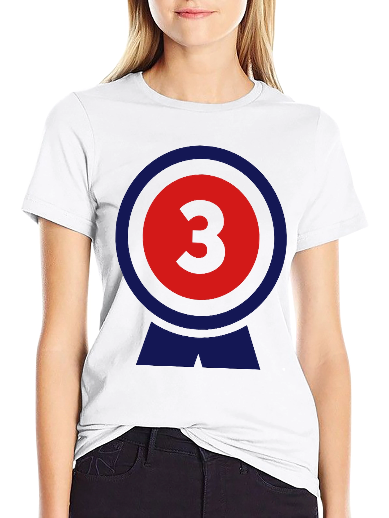 Black Number 3 Graphic Tee - Retro Style T-Shirt view 9