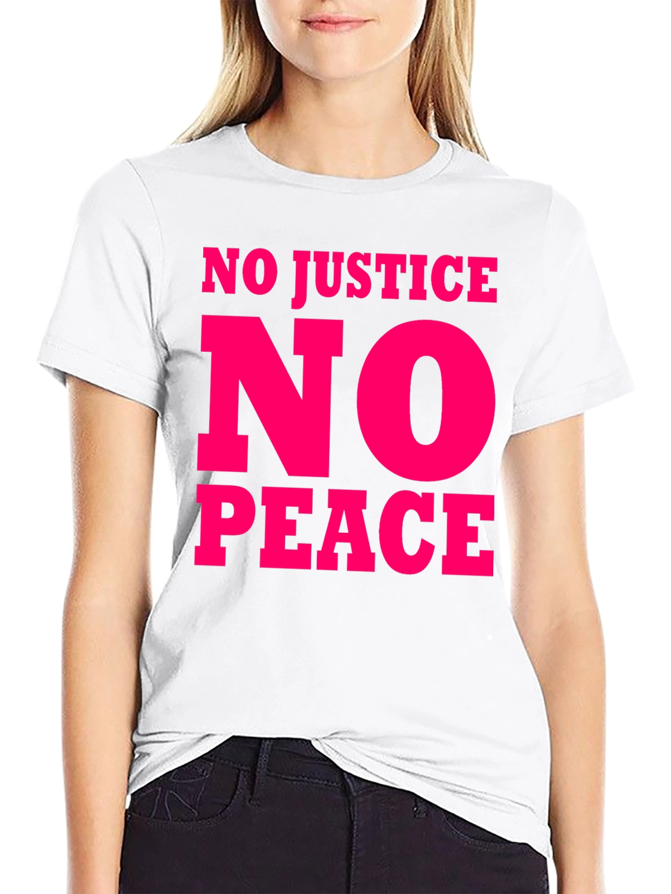 Black No Justice No Peace Graphic Tee view 9