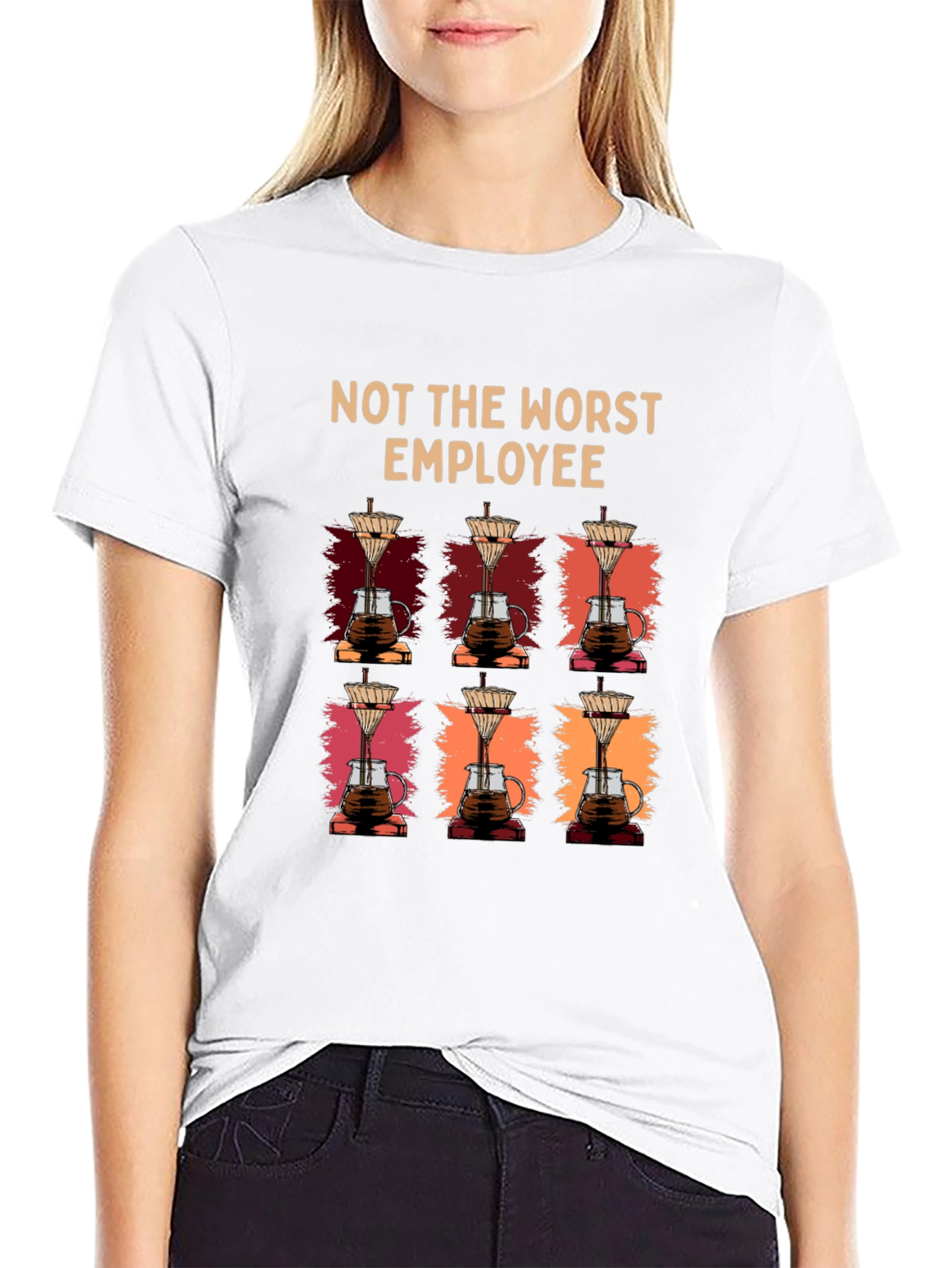 Black Not The Worst Employee Coffee T-Shirt view 9