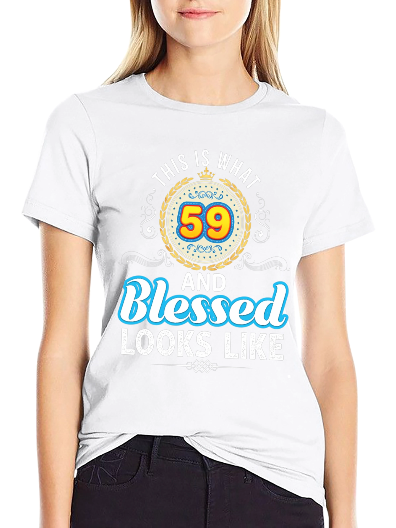 Black 59th Birthday Blessed T-Shirt view 9