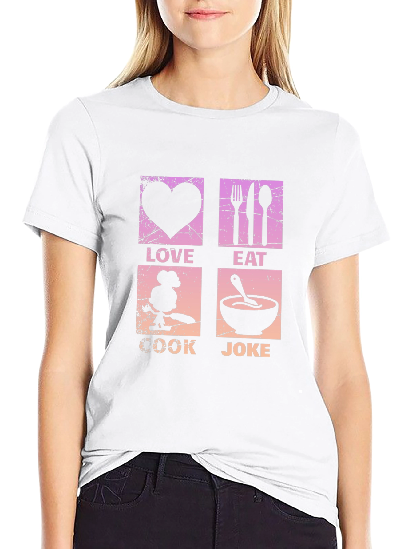 Black Love Eat Cook Joke T-Shirt view 9