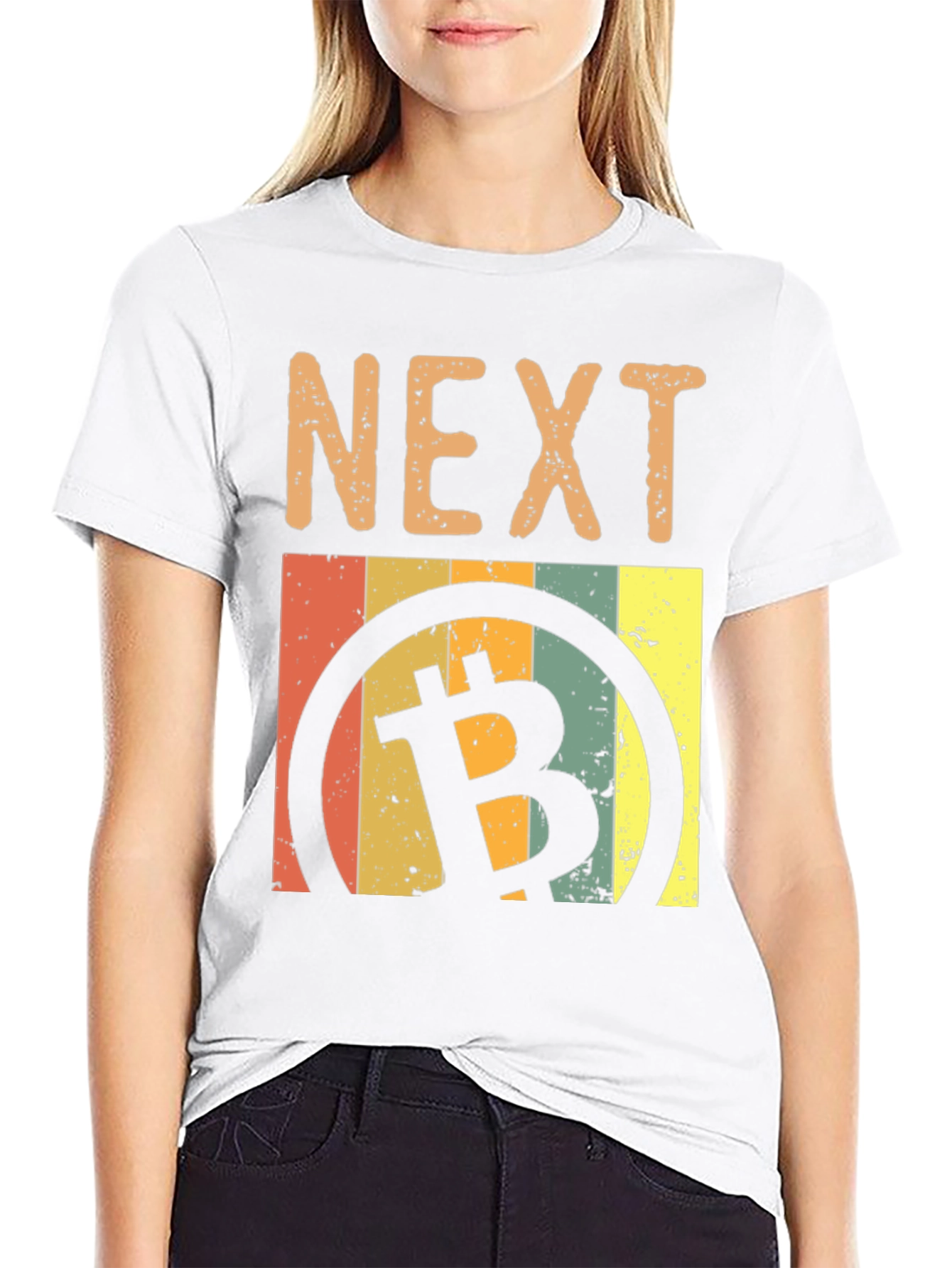Black Next Bitcoin Retro Style Graphic Tee view 9