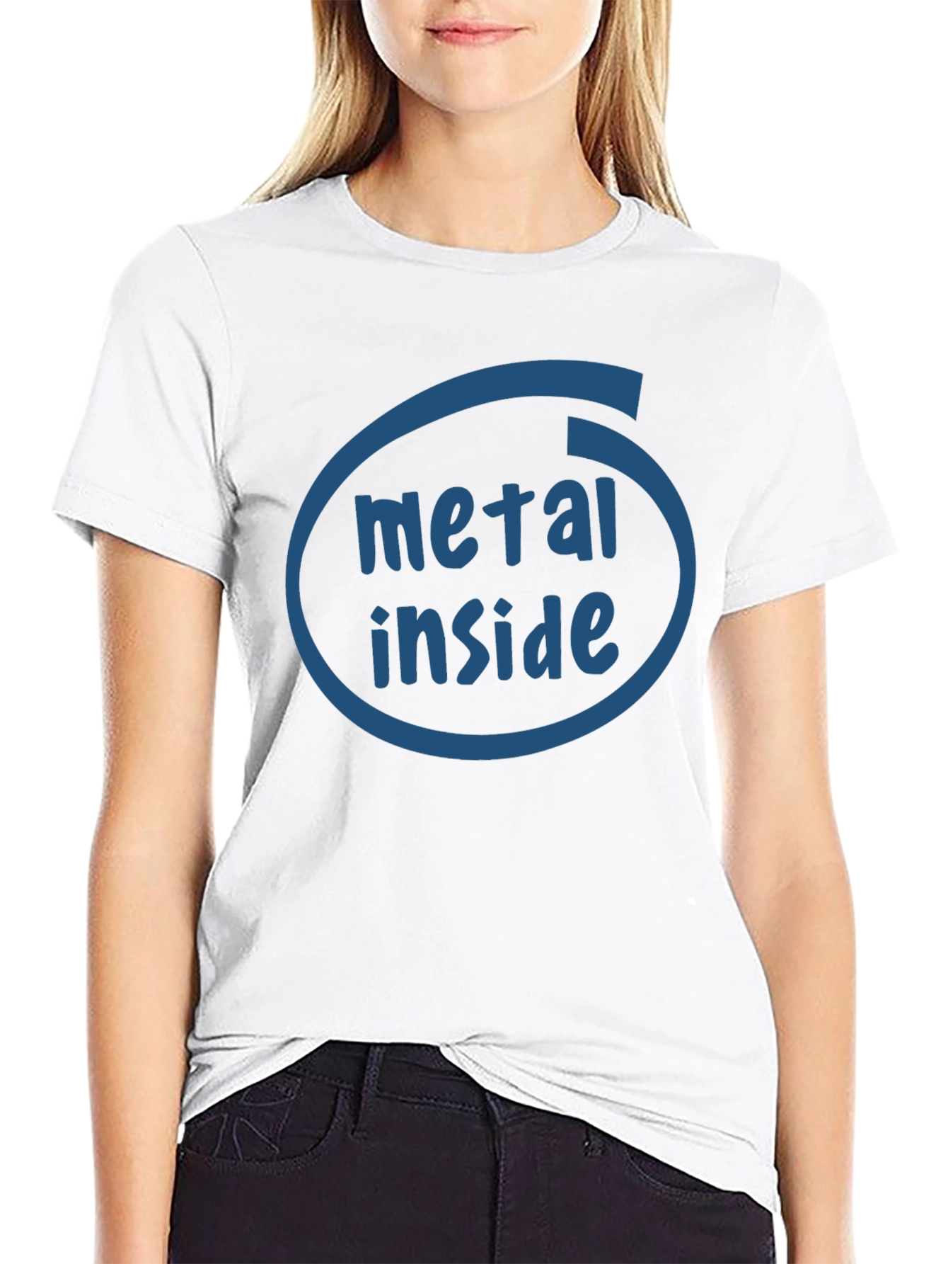Black Metal Inside Funny Graphic T-Shirt view 9