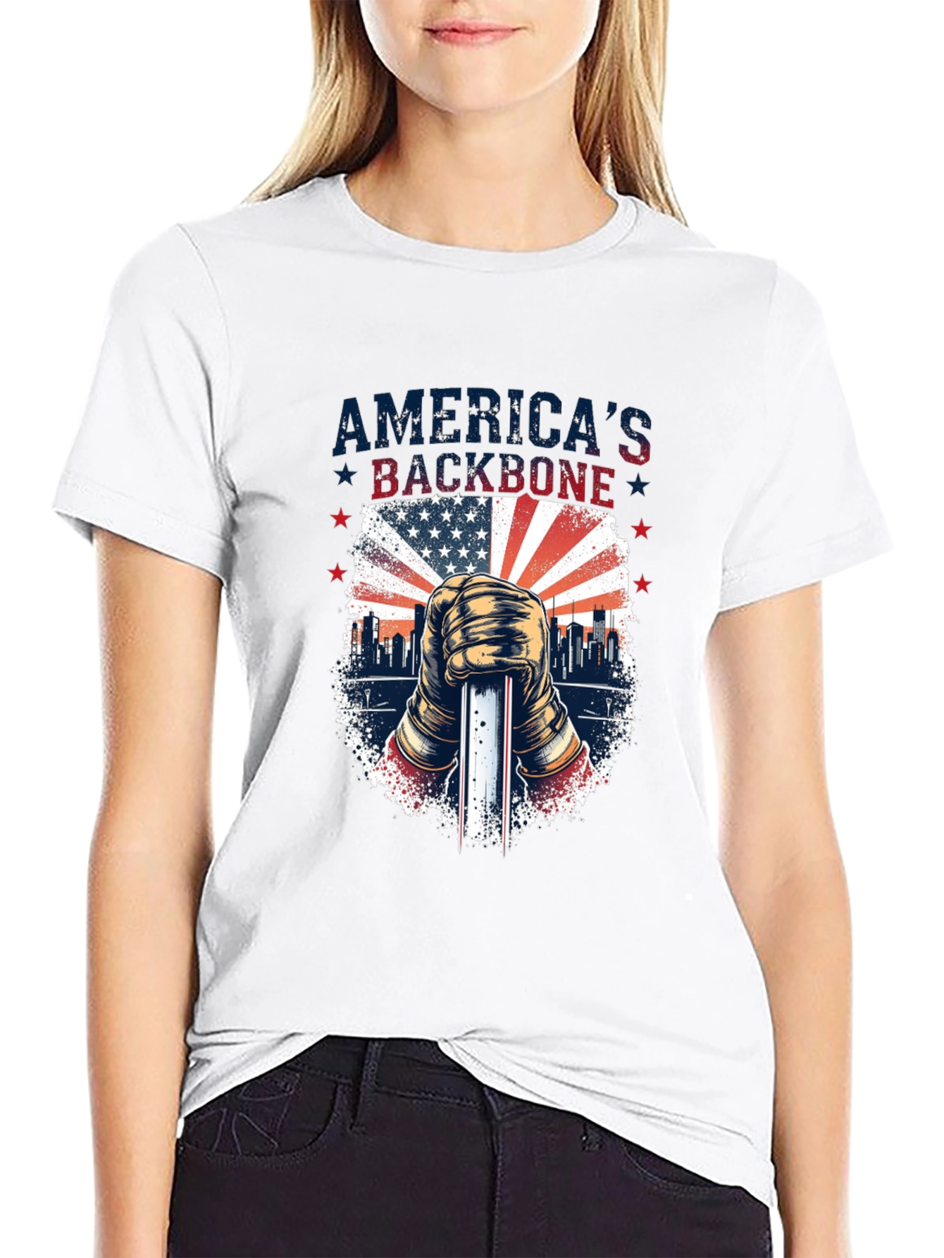 Black America's Backbone T-Shirt view 9