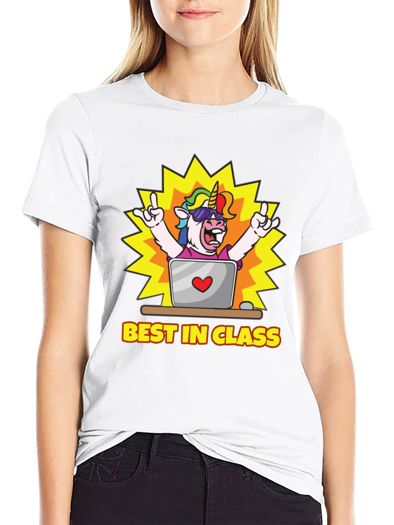 Black Best in Class Unicorn T-Shirt - Novelty Graphic Tee view 9