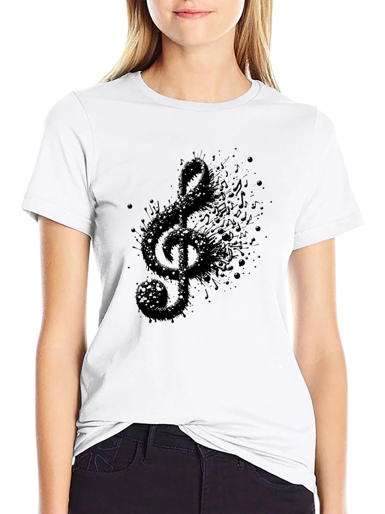 Black Music Treble Clef Men's Graphic T-Shirt view 9