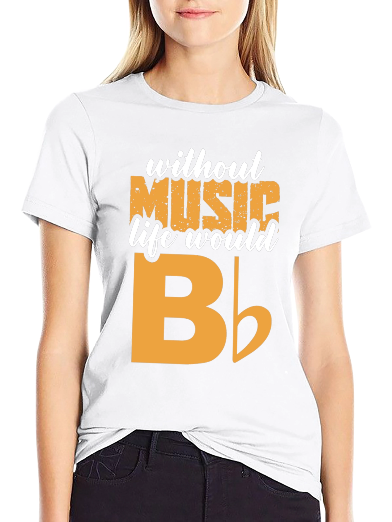 Music T-Shirt - Without Music Life Would B Flat - 9
