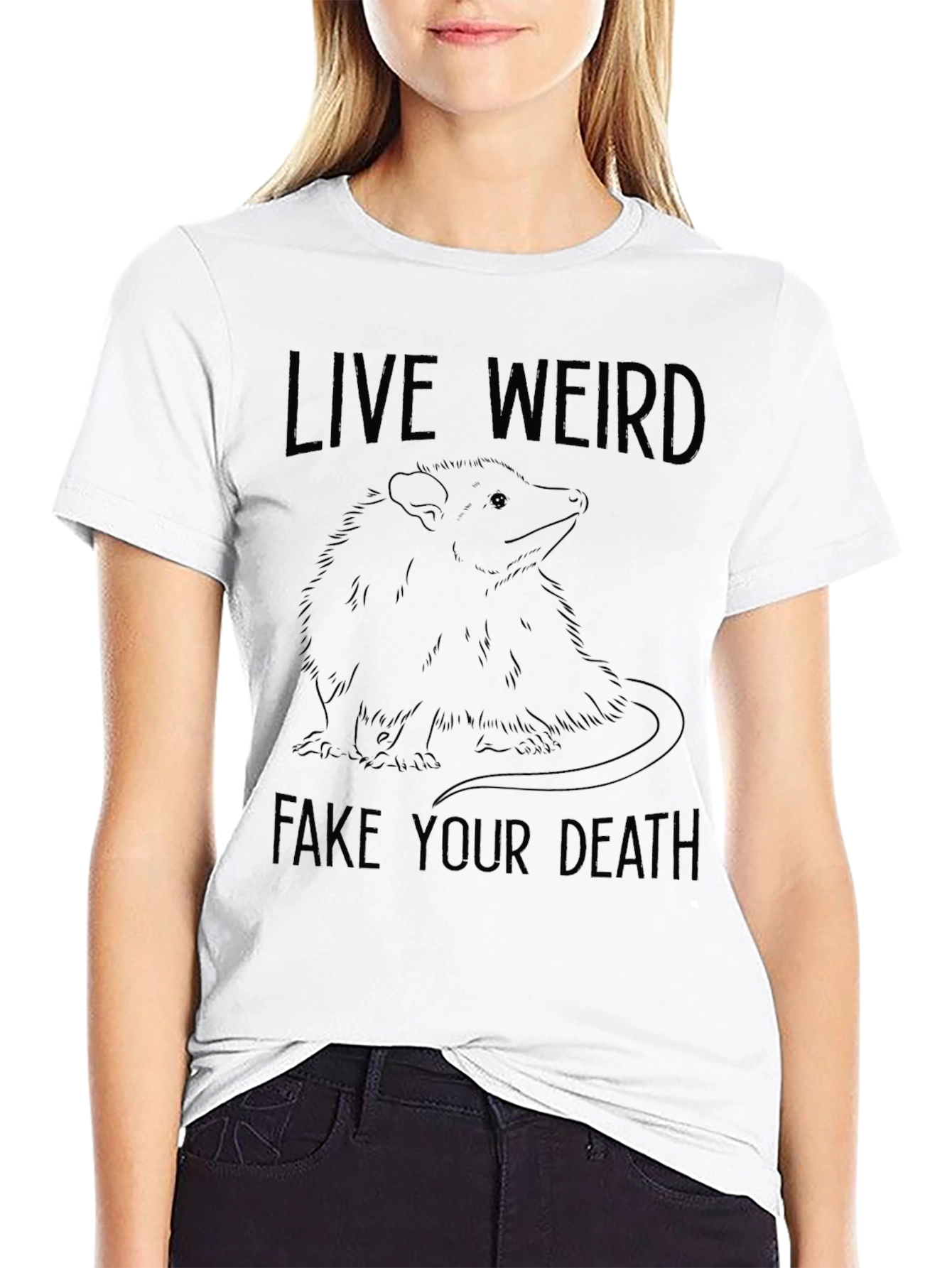 Black Live Weird Opossum T-Shirt view 9
