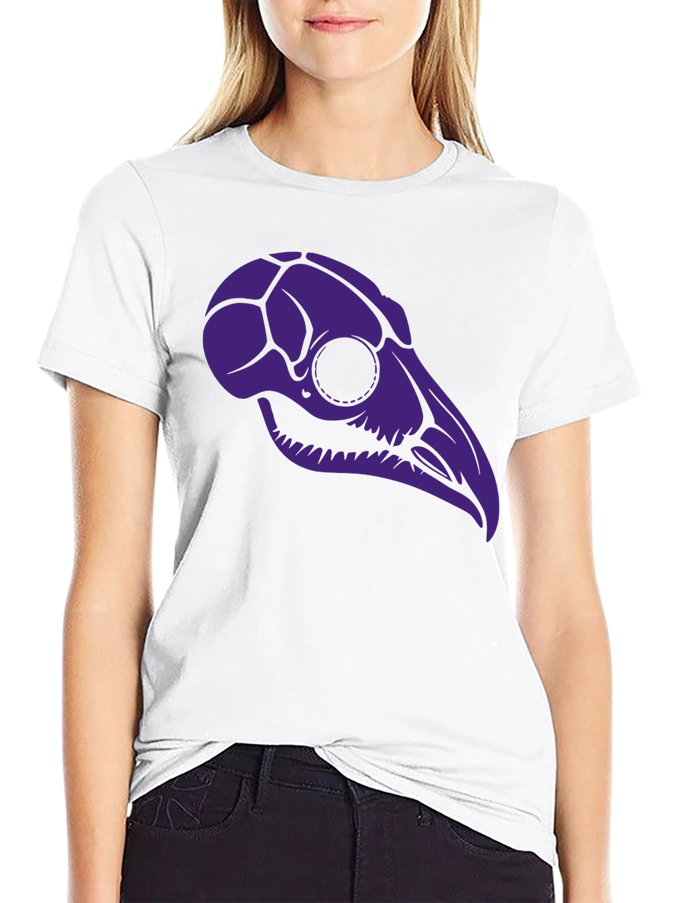 Black Raven Skull Graphic Tee - Black T-Shirt view 9