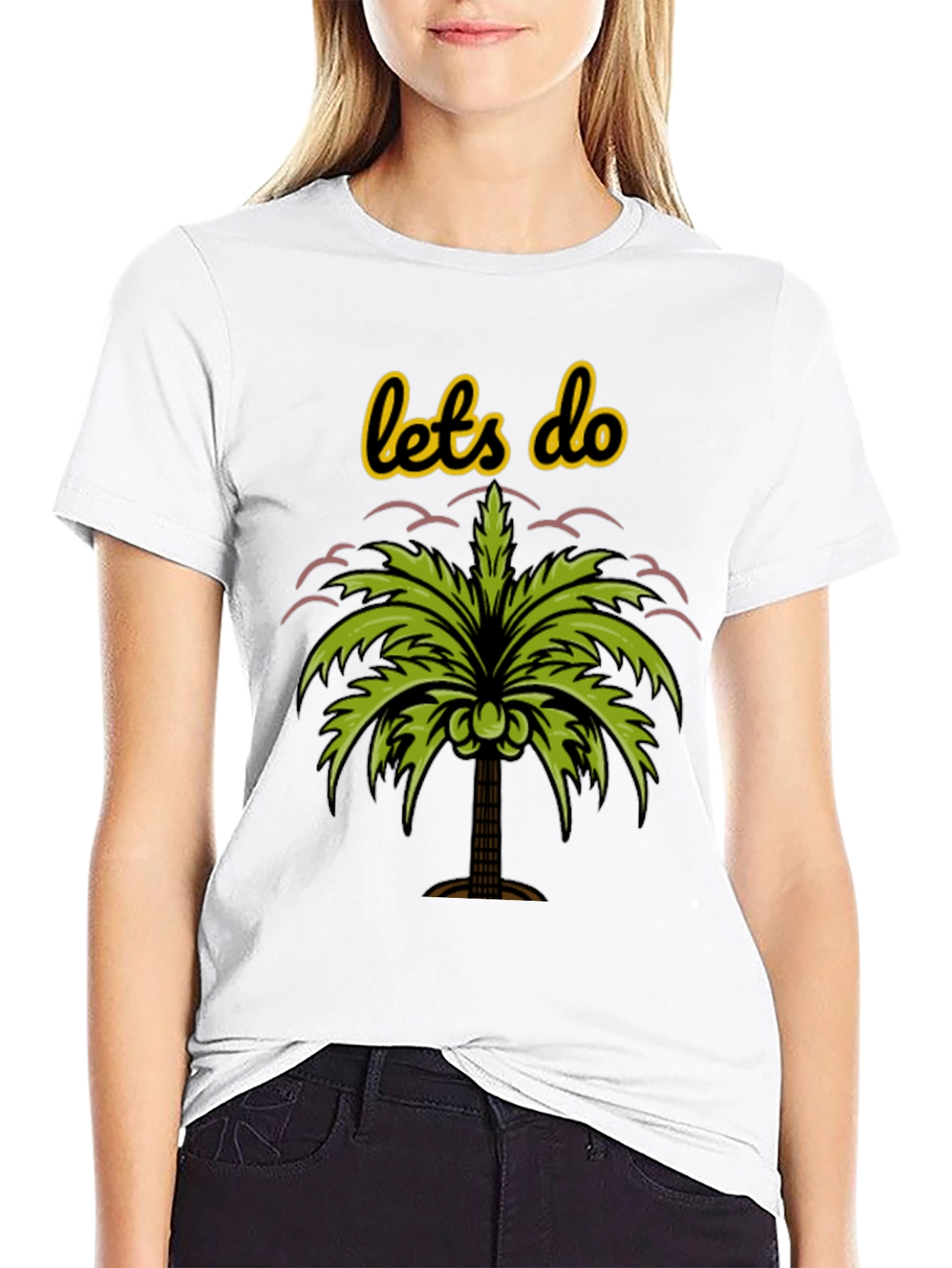 Black Tropical Vibes Tee - Let's Do Palm Tree Shirt view 9