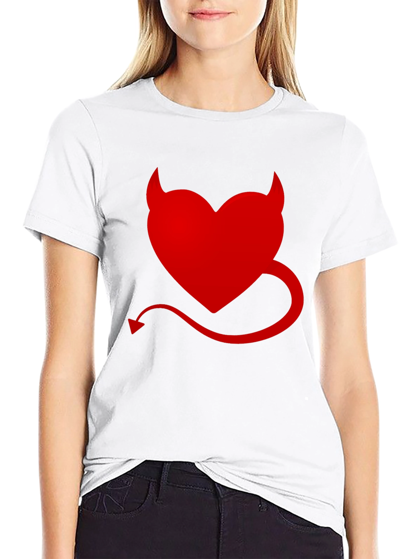Black Devil Heart Graphic Tee - Men's Black T-Shirt view 9