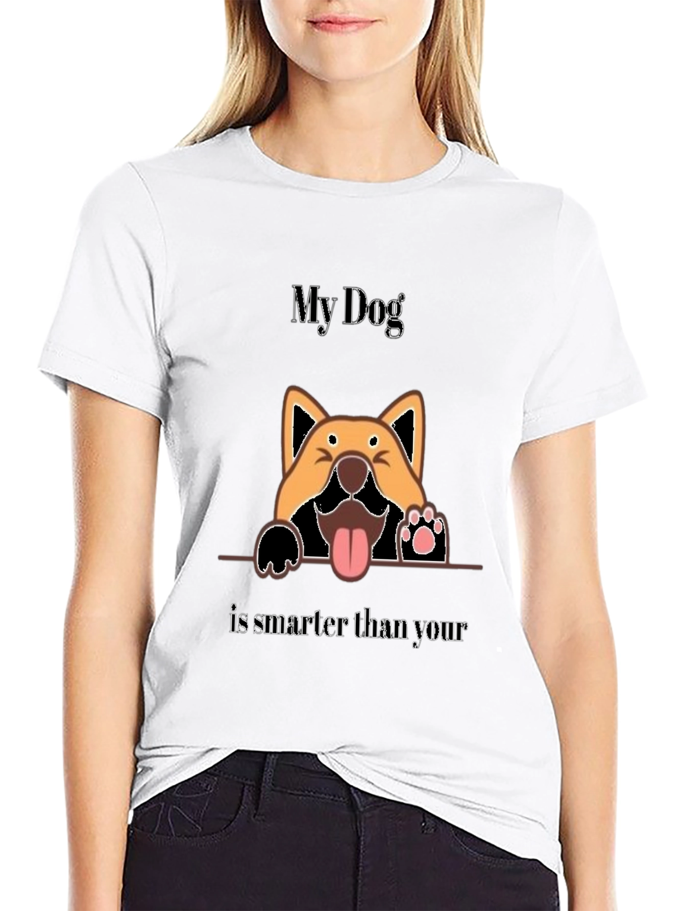 Black My Dog Is Smarter Than Your Dog Graphic Tee view 9