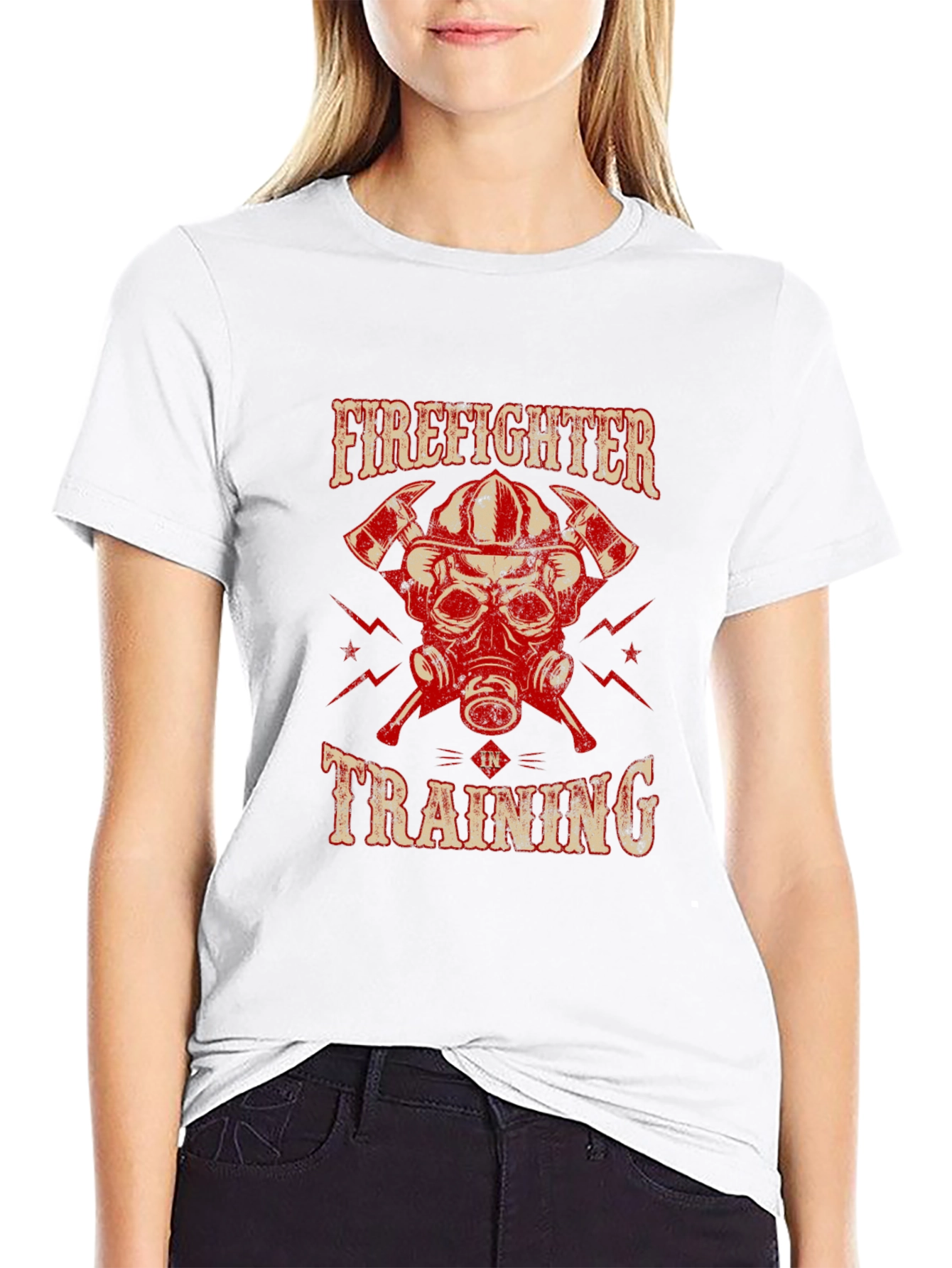 Black Firefighter in Training Graphic T-Shirt view 9