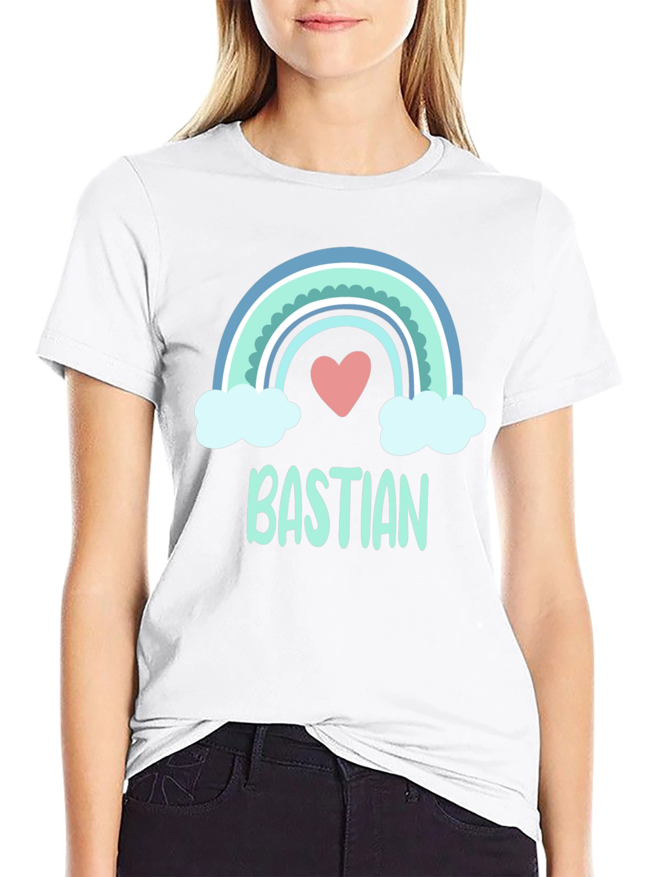 Black Bastian Rainbow Heart T-Shirt view 9