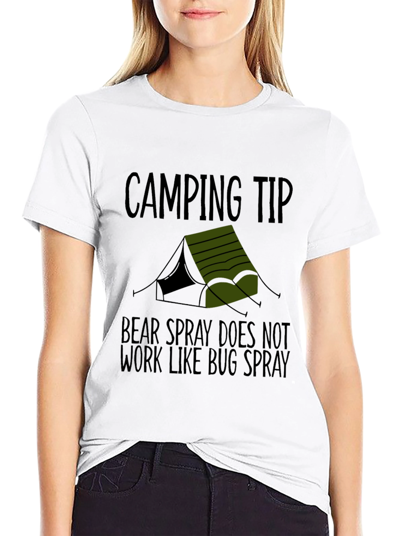Black Camping Tip Bear Spray T-Shirt view 9