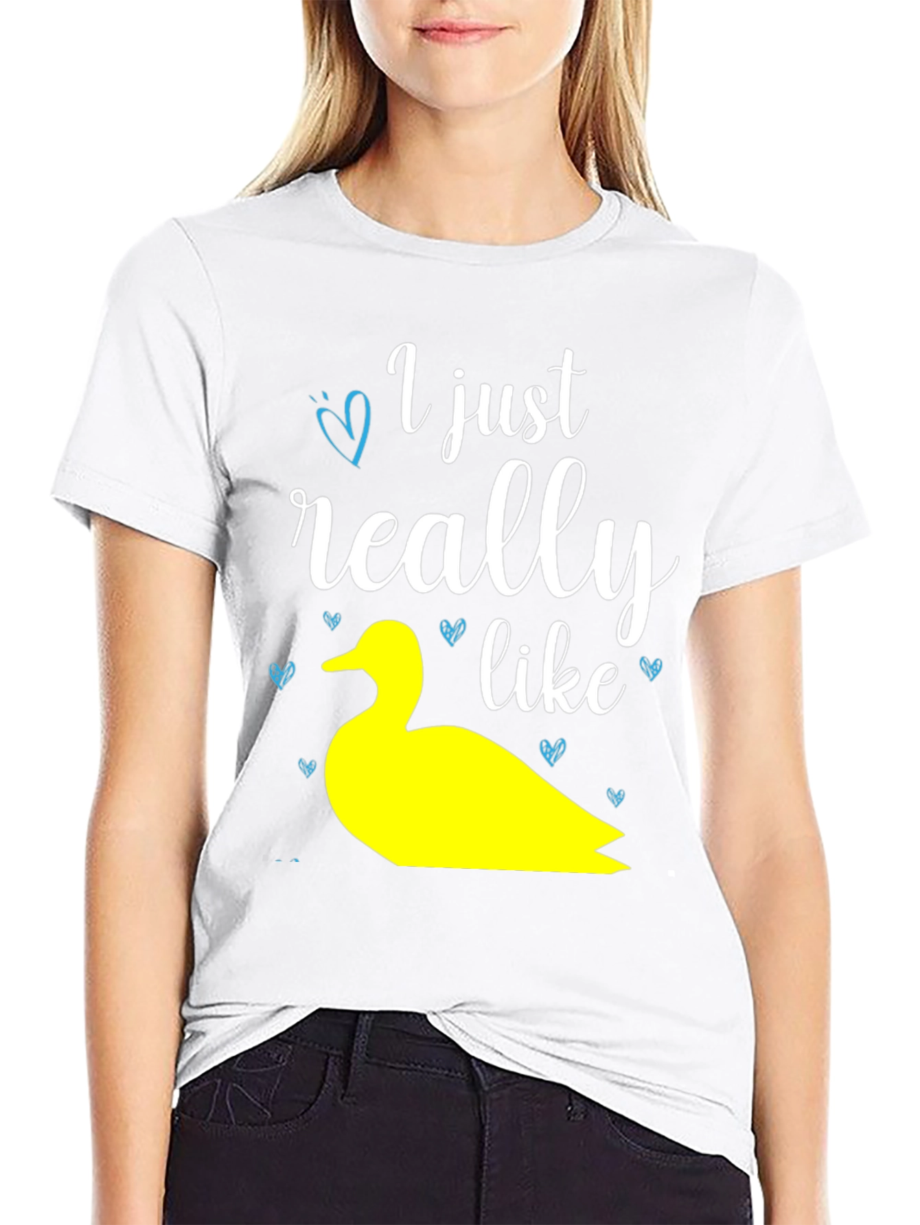 Black Duck Lover T-Shirt: "I Just Really Like Ducks" Graphic Tee view 9