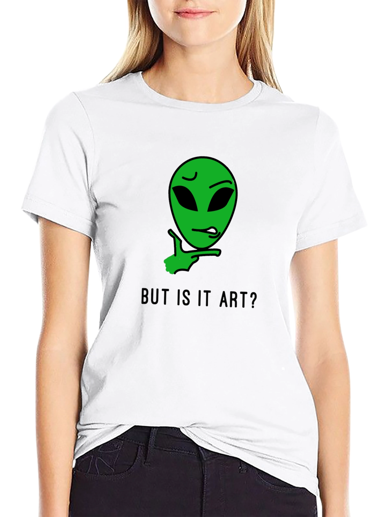 Black But is it Art? Alien Graphic Tee view 9