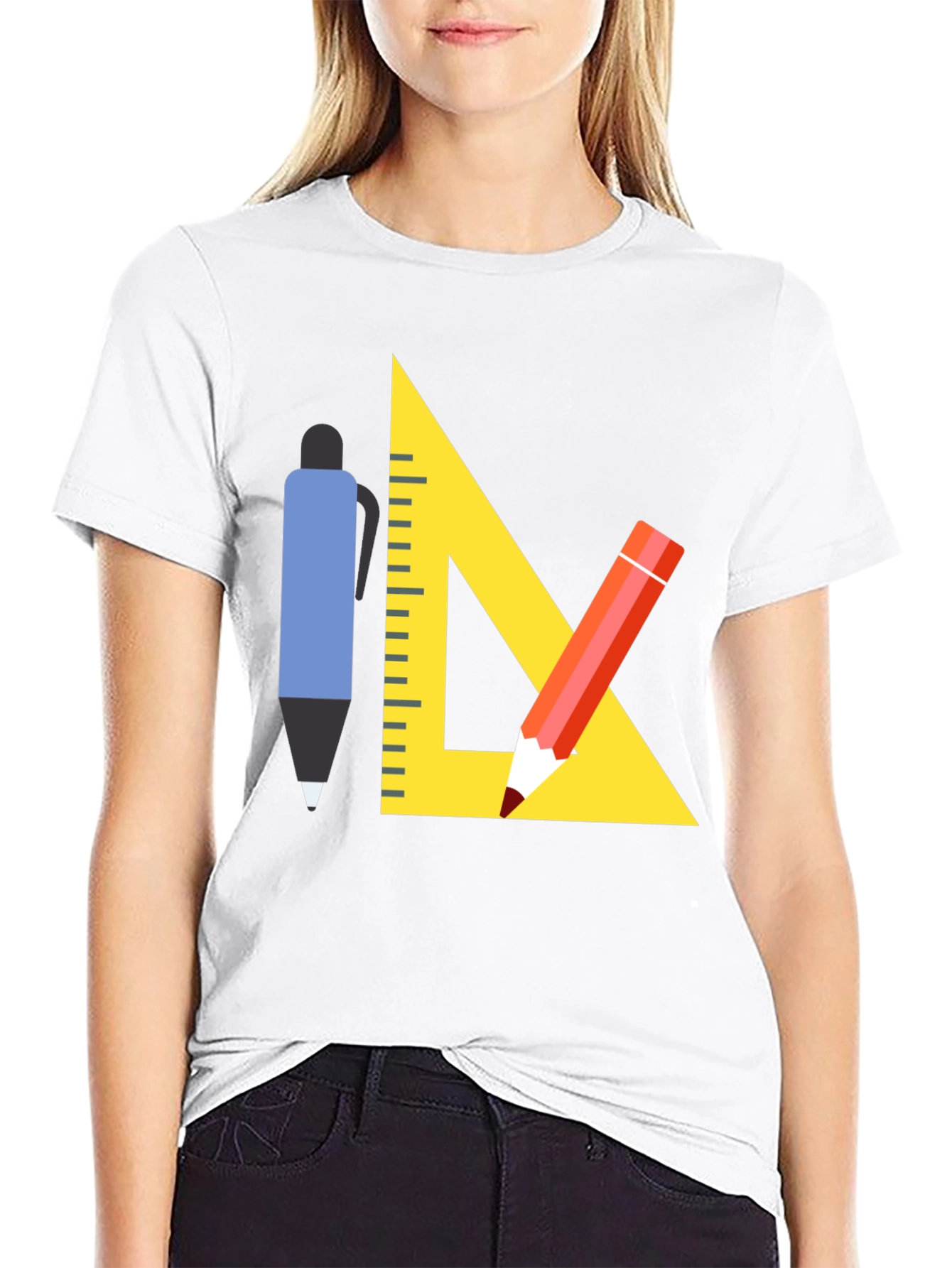 Black Architect T-Shirt - Drafting Tools Graphic Tee view 9