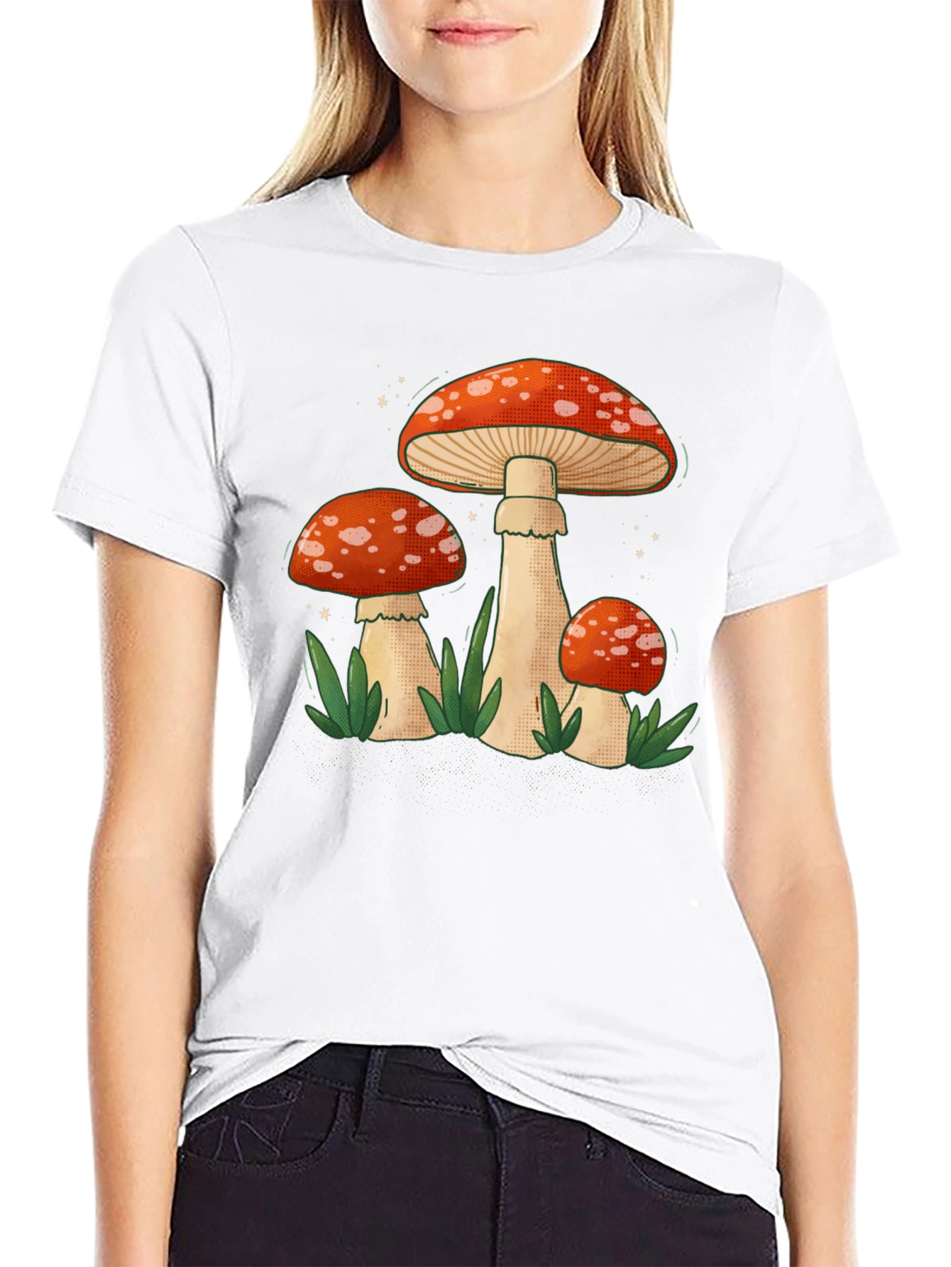 Black Mushroom Graphic Tee - Funky Nature Design view 9
