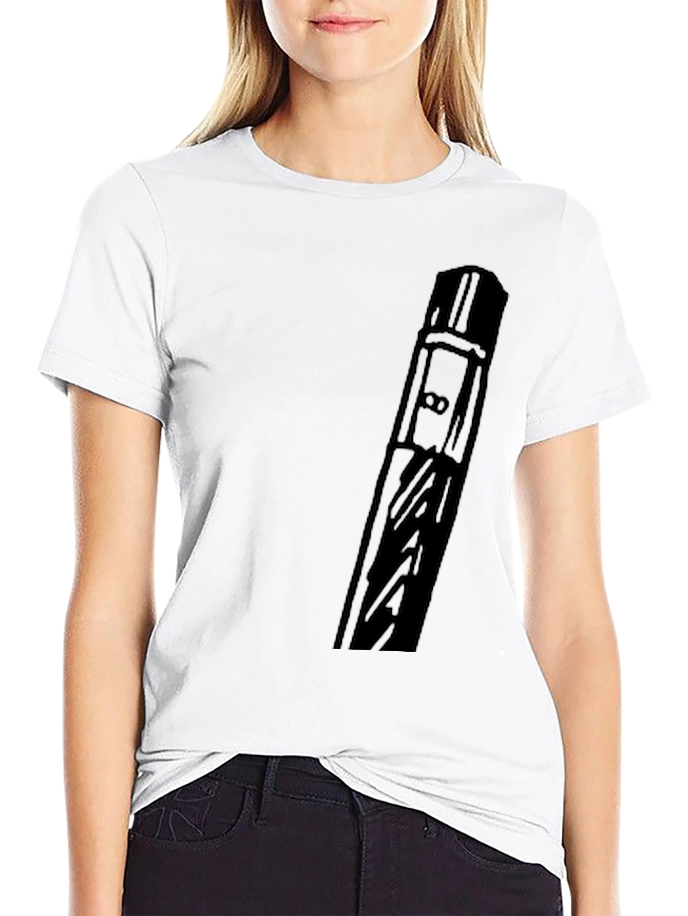 Black Modern Black Graphic Tee - Abstract Design view 9